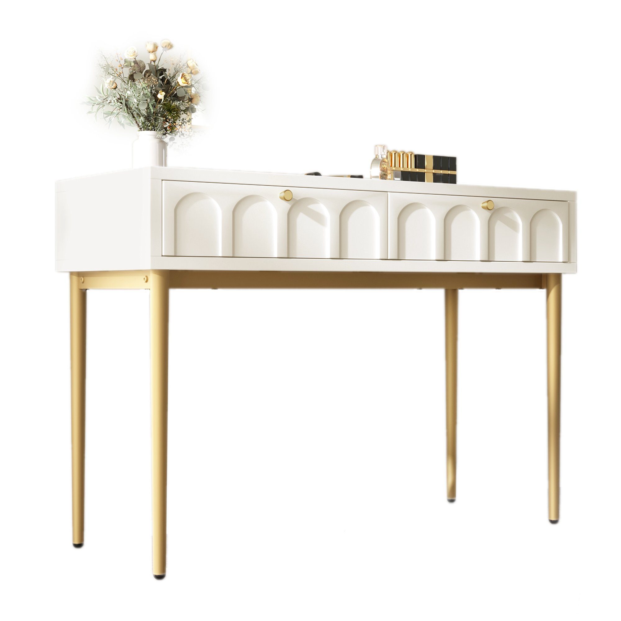 HAUSS SPOLE Sideboard 100x45x76.5cm Schminktisch mit 2 Schubladen für Schla günstig online kaufen