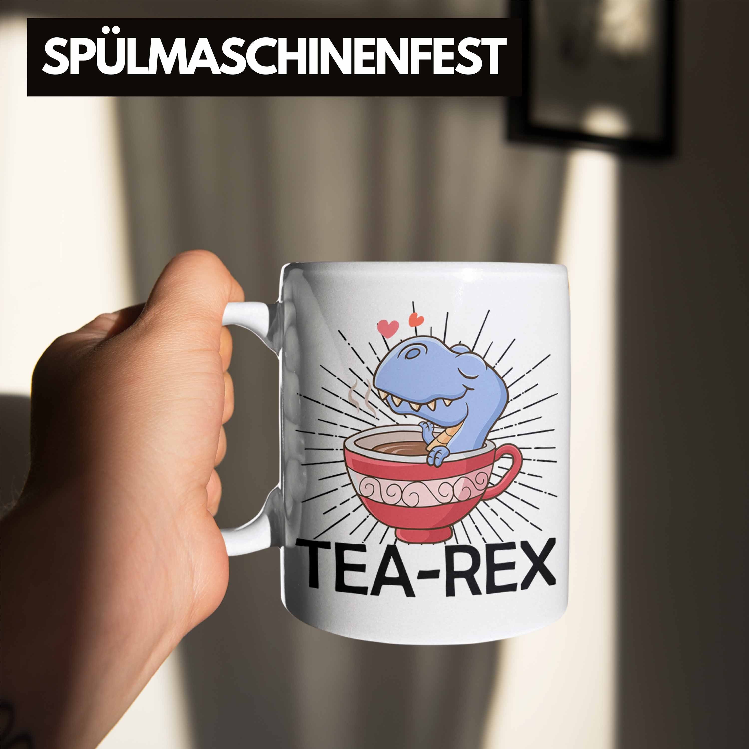 T-Rex Dinosaurier - Wortspiel Geschenk Trendation Weiss Tasse Tasse Rex Tea Geschenkidee Trendation