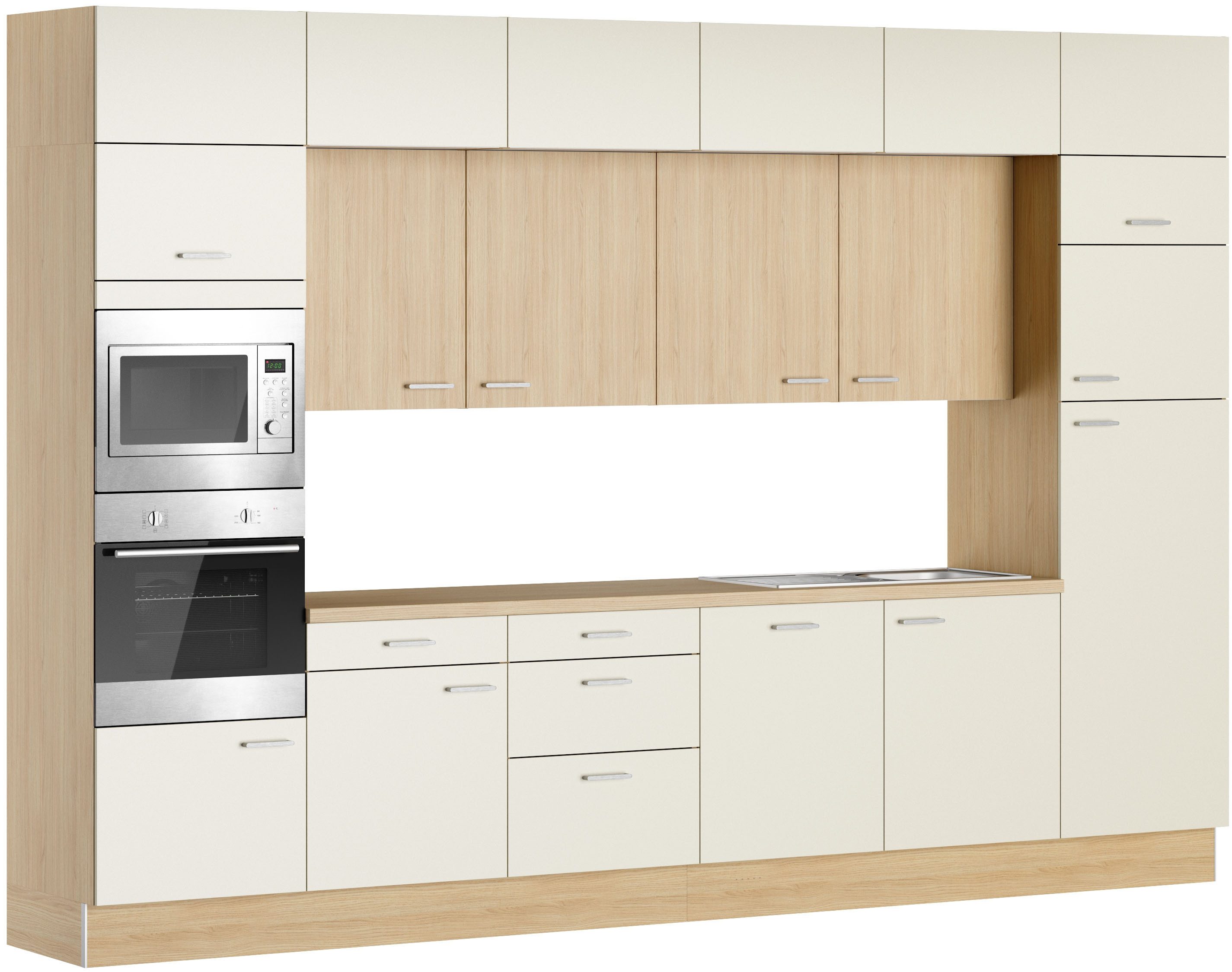 KOCHSTATION Küchenzeile KS-Lucy, Breite 360 cm, Soft-Close, inkl. Zubehör, wahlweise mit E-Geräten