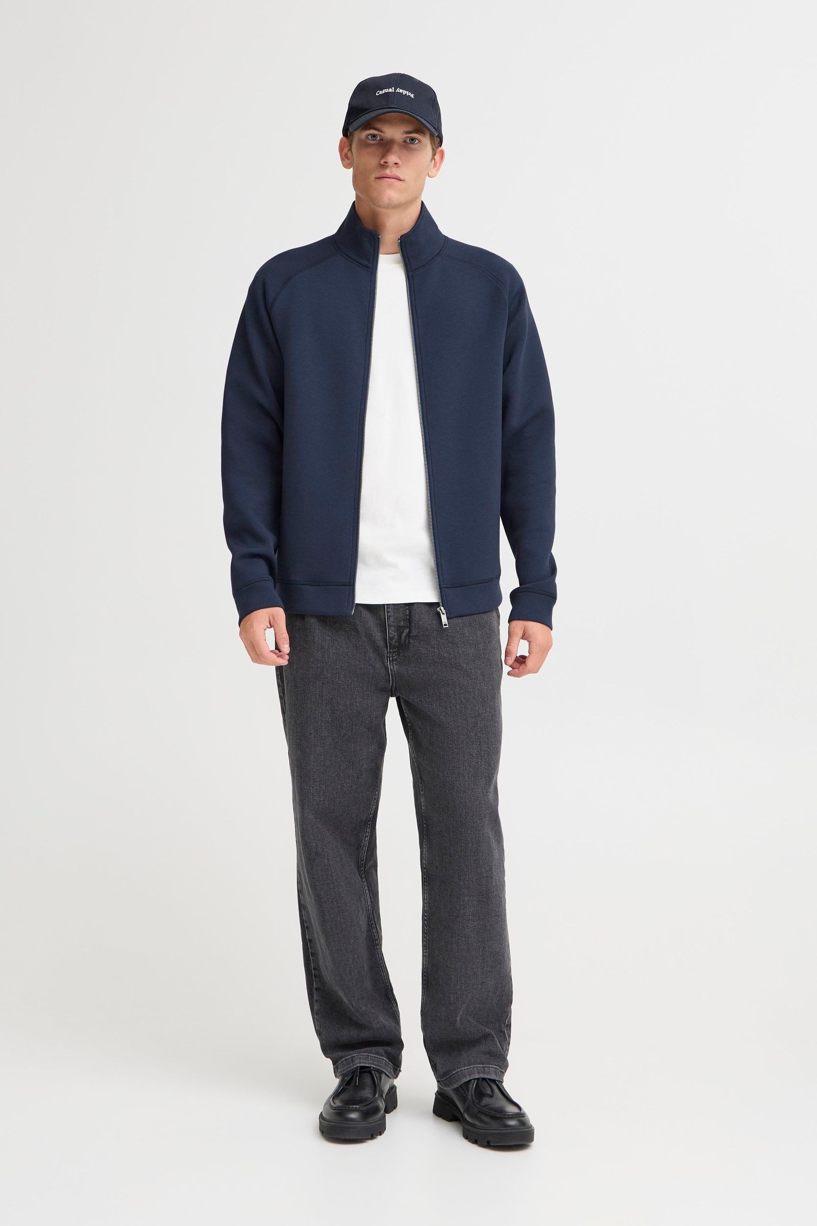 Casual Friday Sweatshirt Elastisches Material mit Reißverschluss und Stehkragen (1-tlg) CFSIGURD 0096 ZIPTHROUGH SWEA