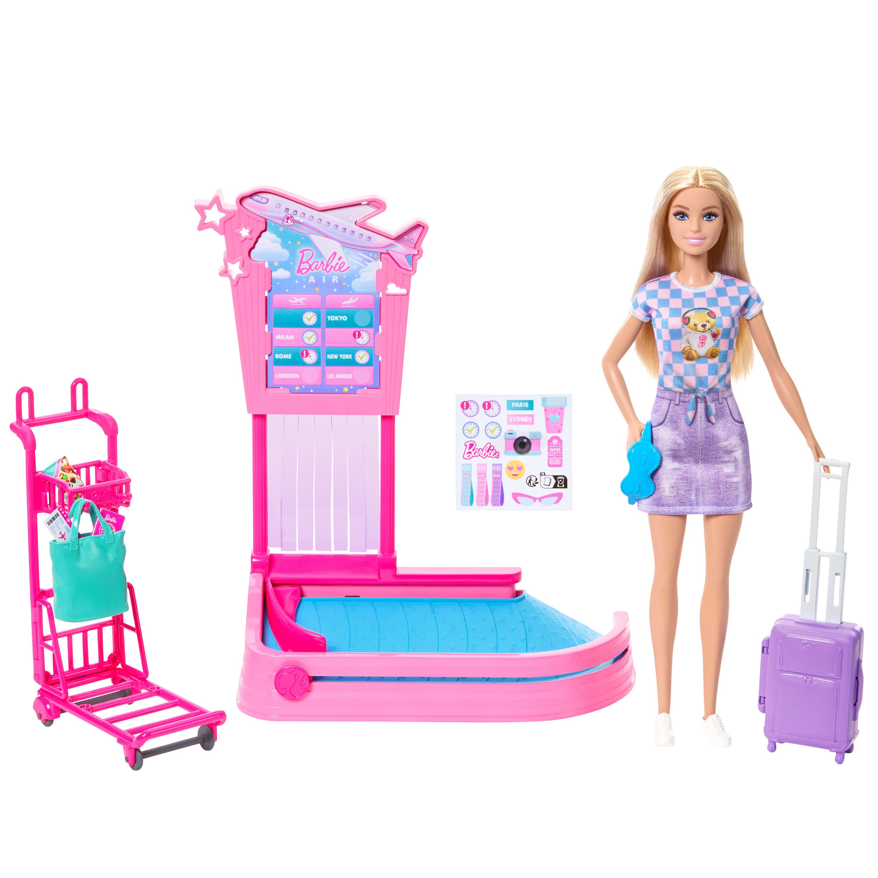 Barbie Anziehpuppe Barbie Kofferband Spielset mit Puppe Malibu