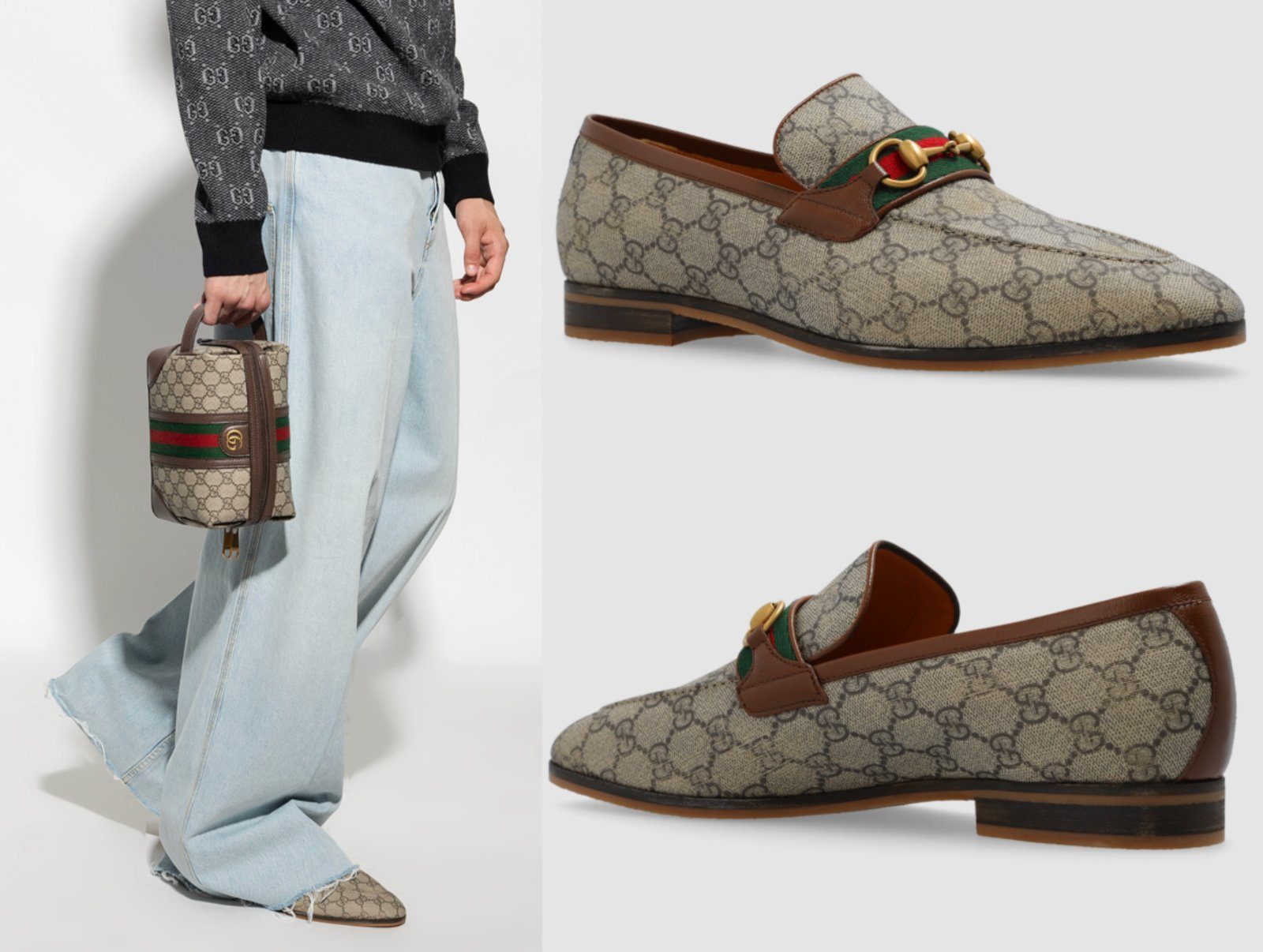 GUCCI GUCCI Paride Horsebit Loafers Monogram Sneakers Взуття Mocassin Slippe Sneaker