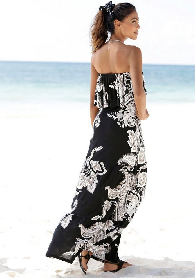 LASCANA Bandeaukleid mit Volant am Oberteil in