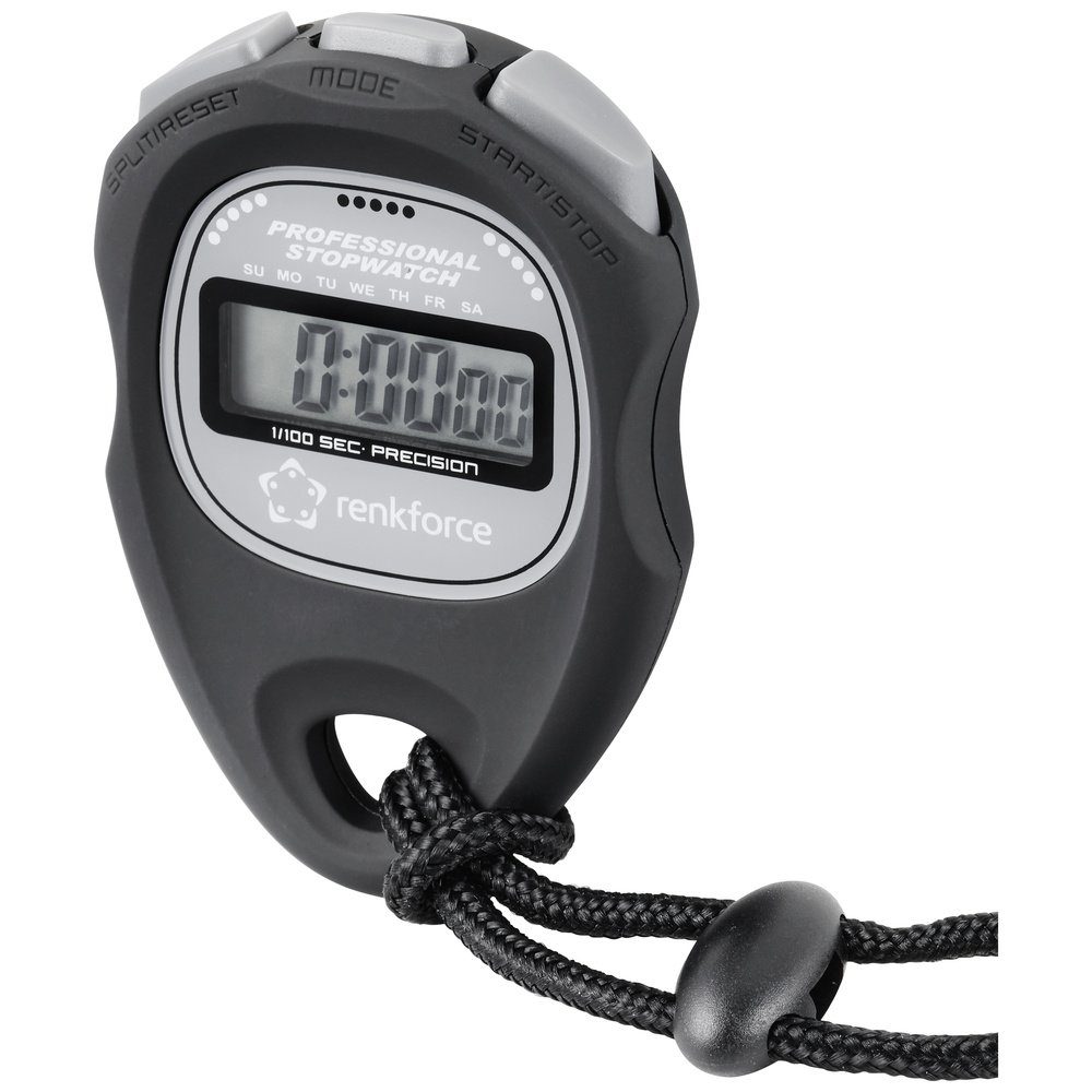 Renkforce Stoppuhr Renkforce WT-034 Stoppuhr digital Schwarz