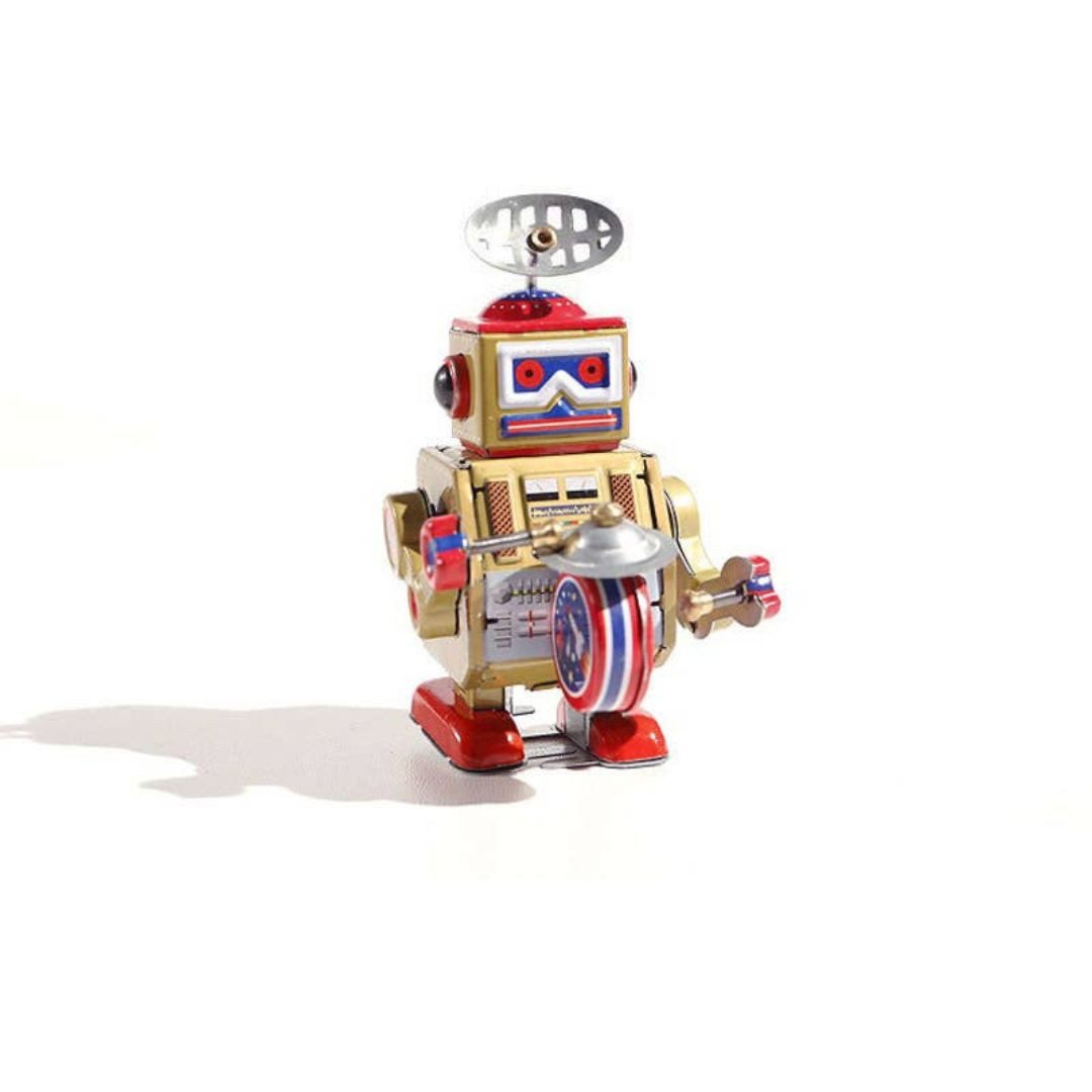 suebidou Roboter nostalgischer Aufziehspielzeug beweglicher Roboter, nachhaltig, kreativ