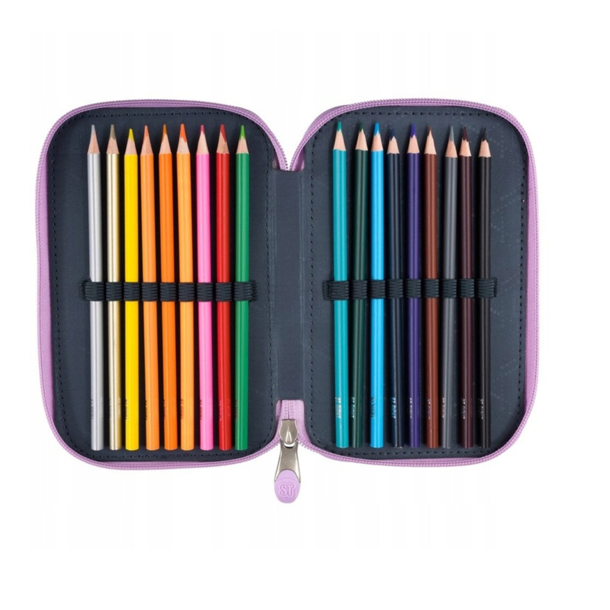 GOLDKIDS Federmäppchen 3 Fächer - Mäppchen für Mädchen und Jungen -, (Federmappe 3-Fach Federtasche, 46-teilig Gefüllte Schüleretui), Hausaufgabenheft – Bild 4 von 5