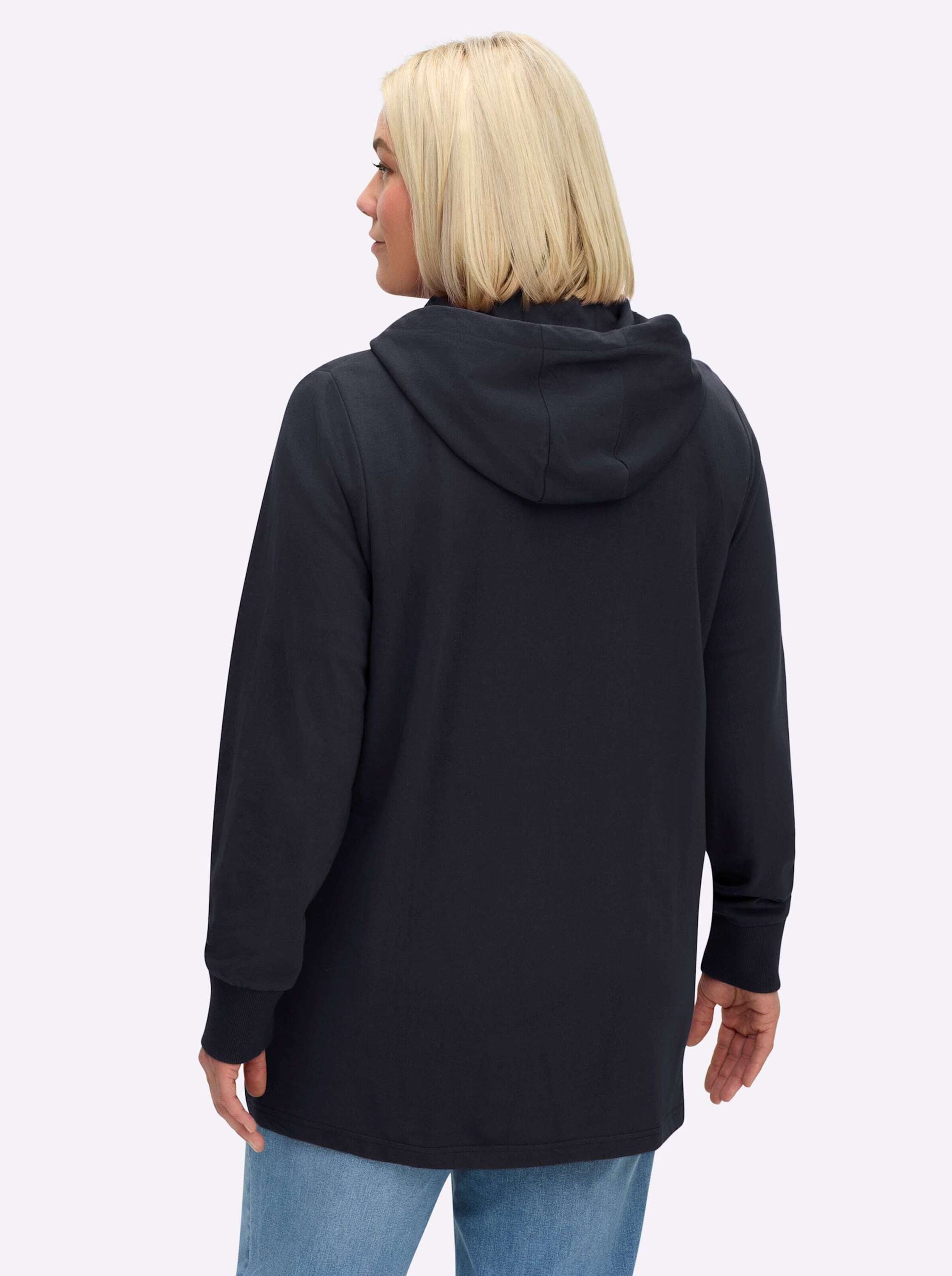Sheego Shirtjacke Sweatjacke Langarm