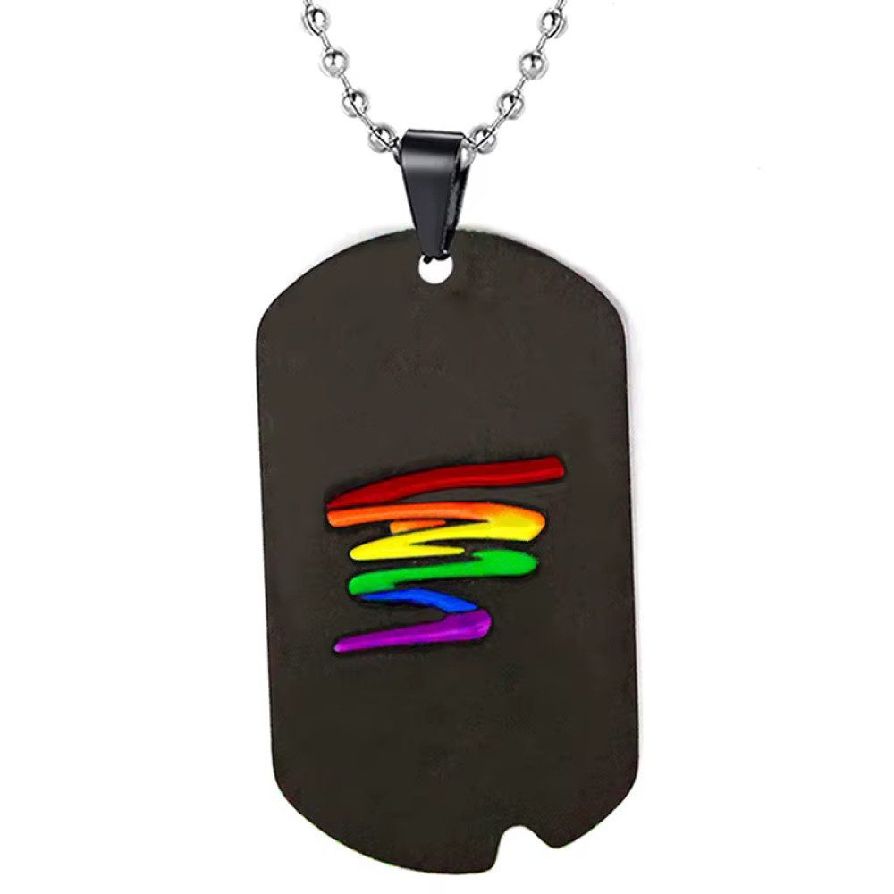 Ware aus aller Welt Kette mit Anhänger LGBTQ Halskette Regenbogen Lesbian Gay Bisexual Transgender CSD Pride (1-tlg)