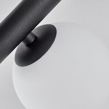 hofstein Deckenleuchte Deckenlampe aus Metall/Glas in Schwarz/Weiß, ohne Leuchtmittel, Leuchte mit Glasschirmen (10cm, 12cm, 15cm), 10xG9, ohne Leuchtmittel