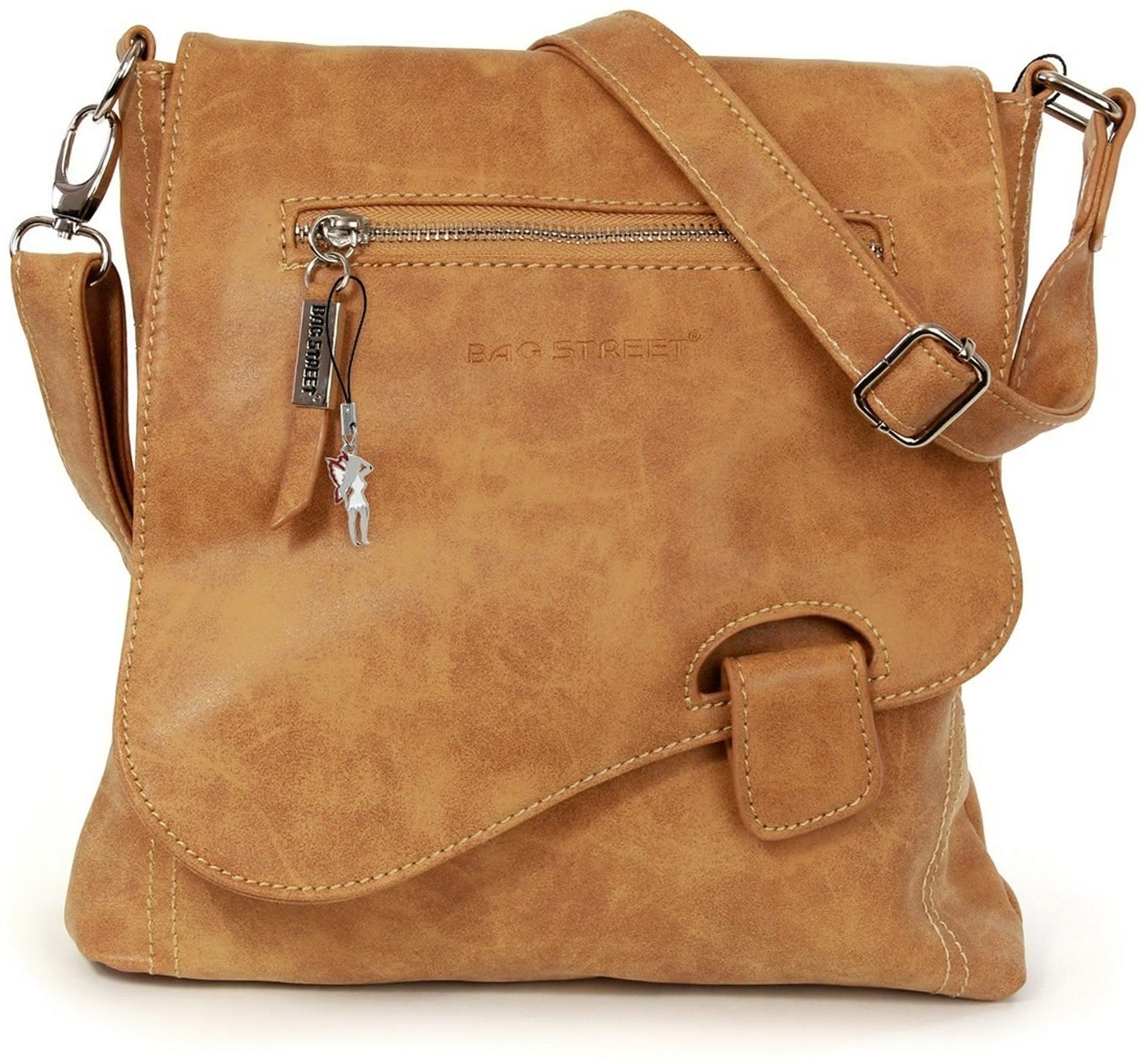 BAG STREET Umhängetasche Bag Street Kunstleder Tasche (Schultertasche, Schultertasche), Damen, Jugend Tasche cognac, braun