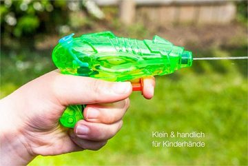 Kinderfreund® Wasserpistole 9X Wasserpistole Mix Wasserspritzpistolen Spritzpistolen (Set, 9-tlg., 9x Miniwassepistole), 3 verschiedene Designs