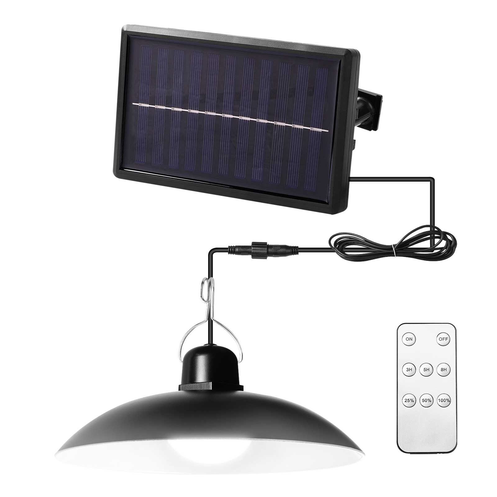 LED Solar Sonnenkollektor Hängeleuchte Hängelampe Solarleuchte Fernbedienung DE 