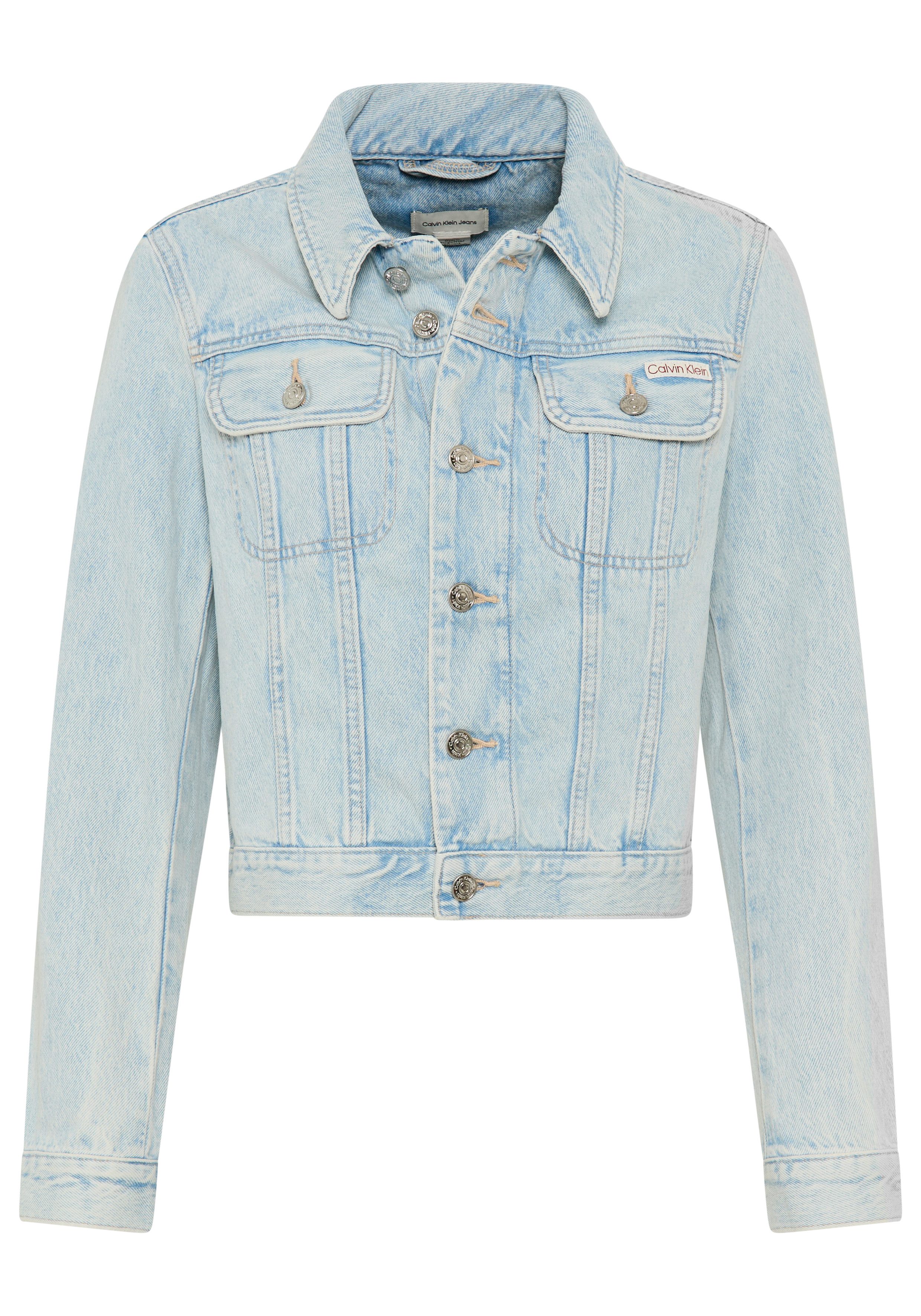 Calvin Klein Jeans Jeansjacke CROP 90S schmale, kurze Passform, used-washed