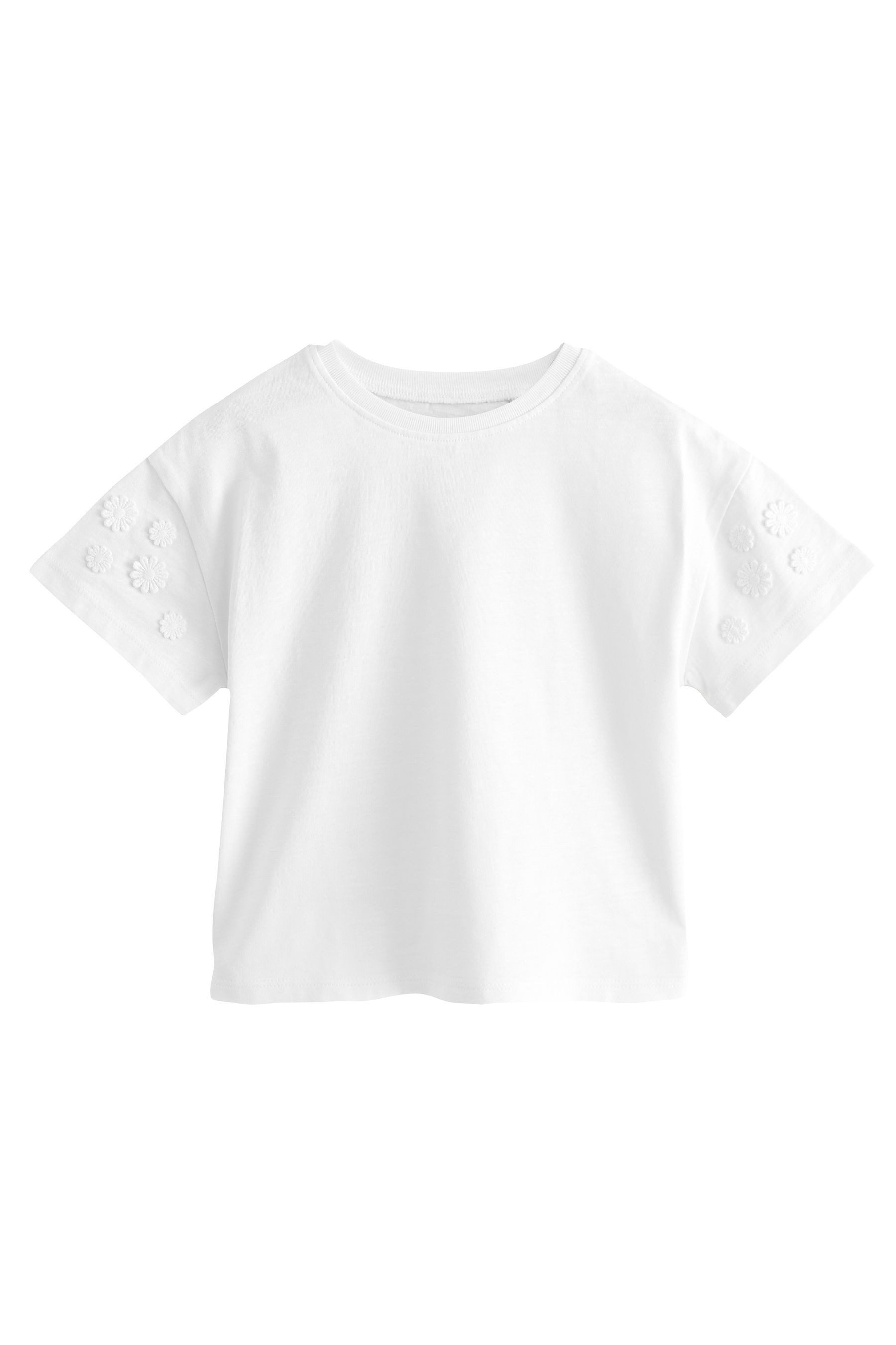 T-Shirt Kurzarmshirt aus 100 % Baumwolle mit Blume