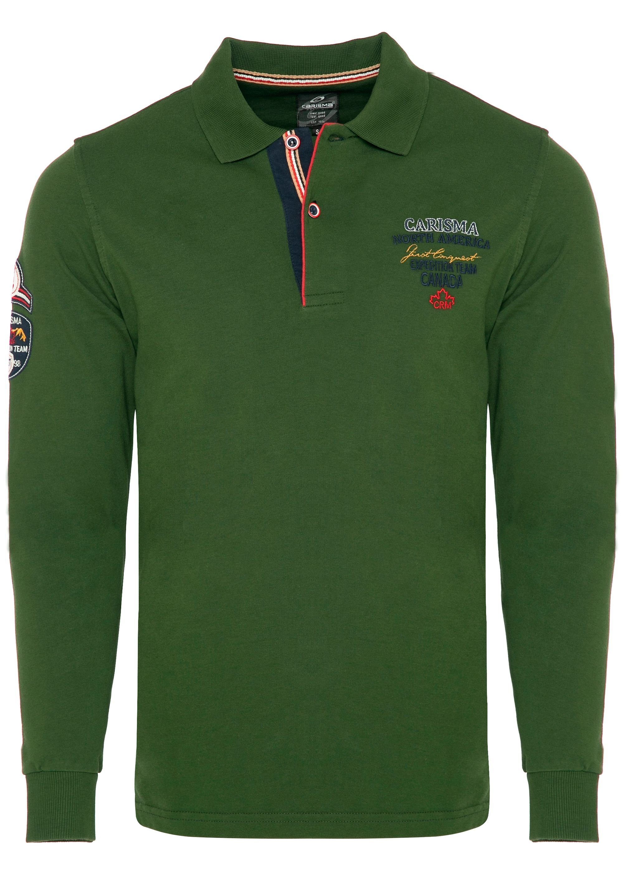 CARISMA Poloshirt Khaki Stickerei Expedition mit