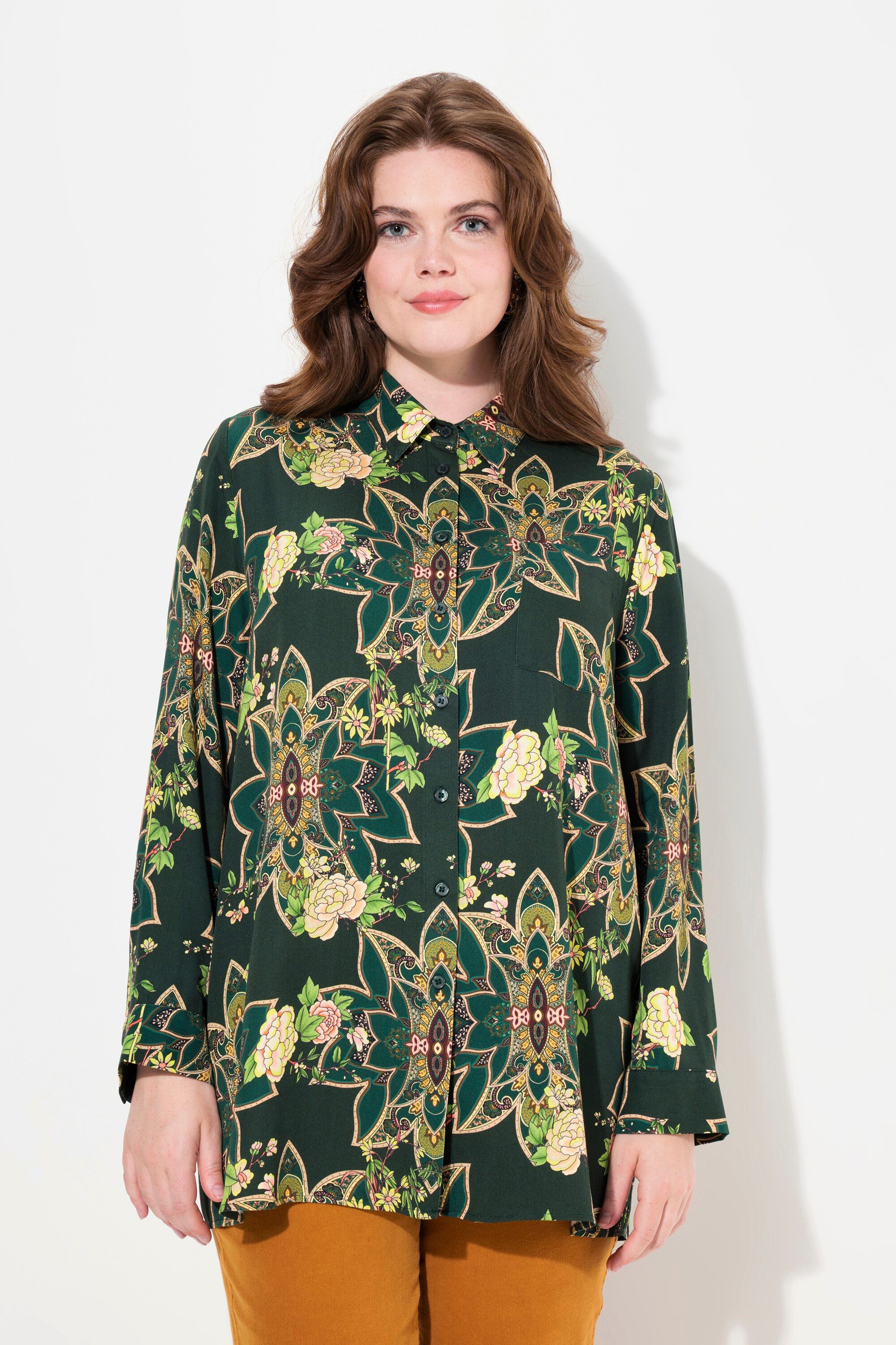 Hemdbluse Hemdbluse Mustermix Hemdkragen Langarm