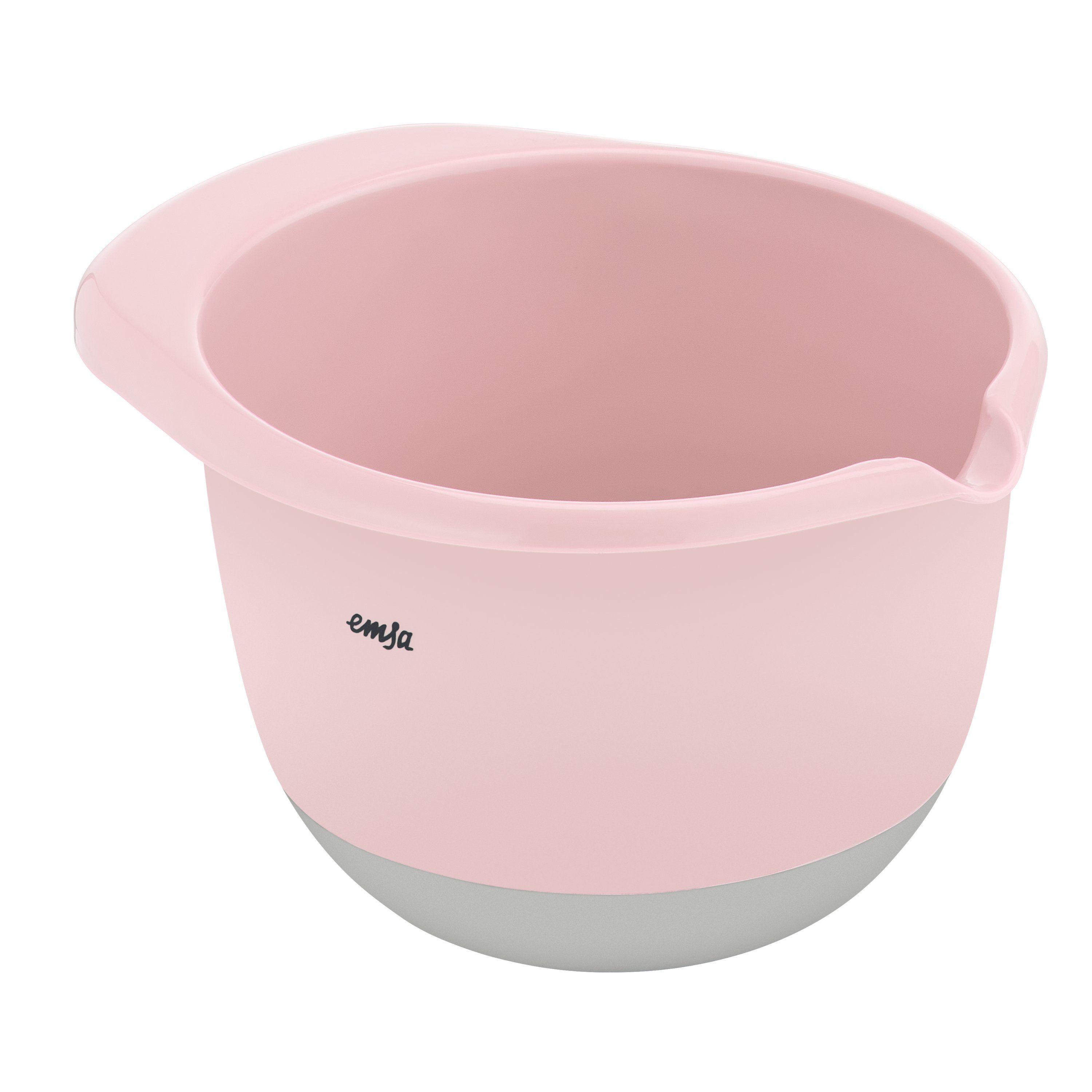 Emsa Rührschüssel PREP & BAKE Kunststoff-Rührschüssel grau+rosa 1,4L