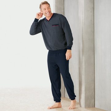 GÖTZBURG Pyjama Herren-Schlafanzug Single-Jersey gemustert
