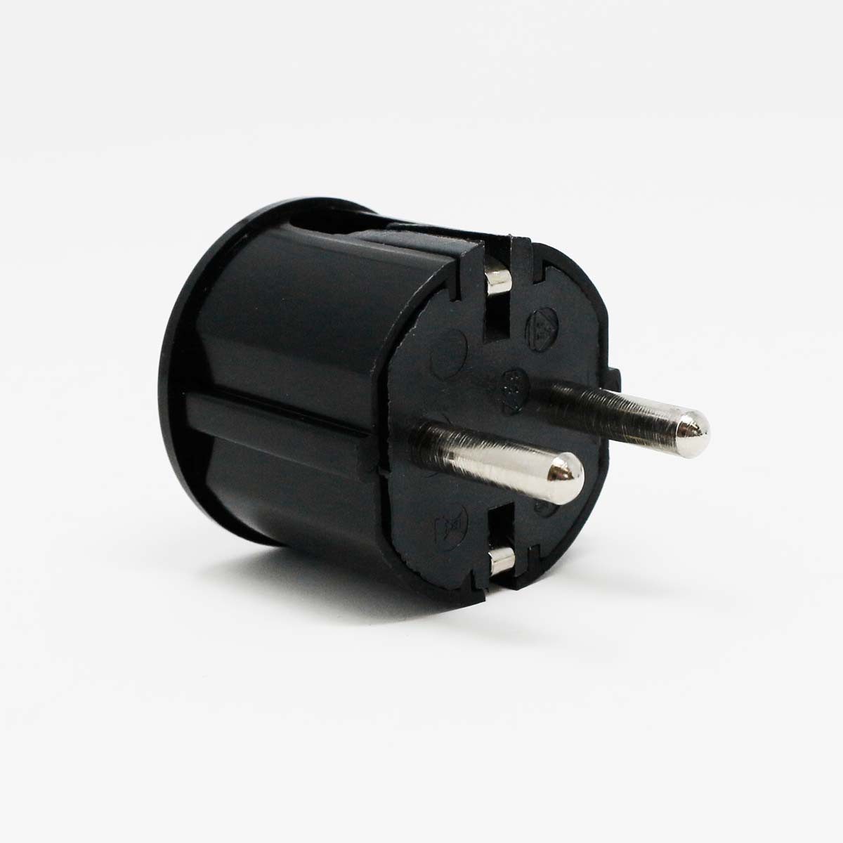 world-trading-net Euroflachstecker Winkel-Stecker schwarz mit Schutzkontakt, 250V/16A