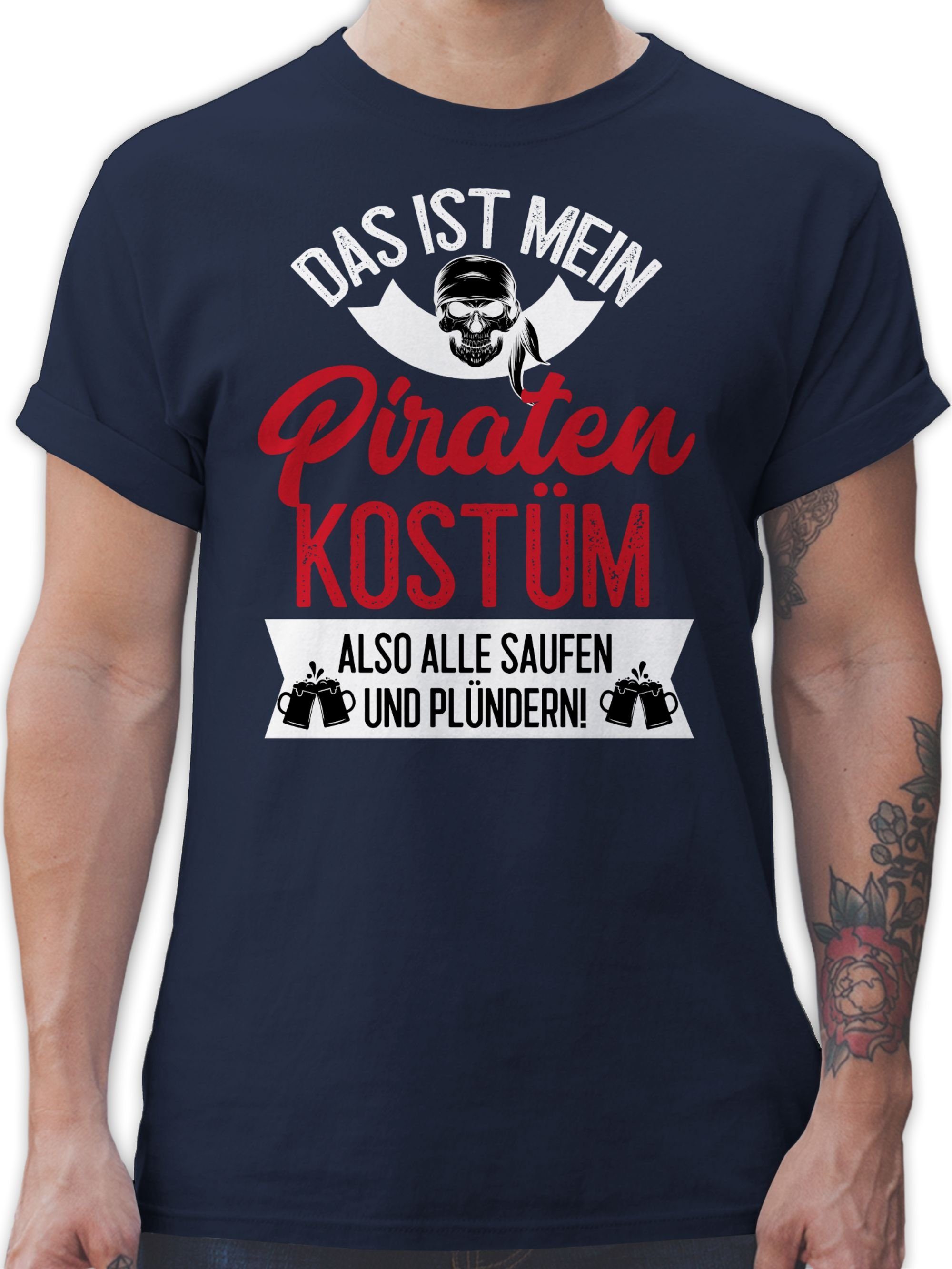 T-Shirt Das ist mein Piraten Kostüm - weiß/rot