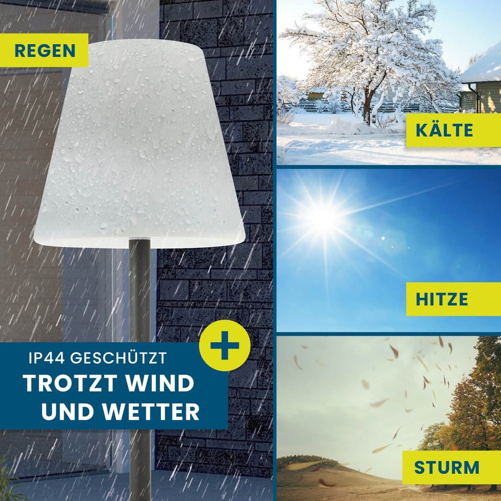 Hoberg Gartenleuchte Outdoor LED-Standleuchte dimmbar - 187 cm, Indoor und Outdoor, Dimmbar 3-Stufen, Wetterbeständig IP44 – Bild 5 von 5
