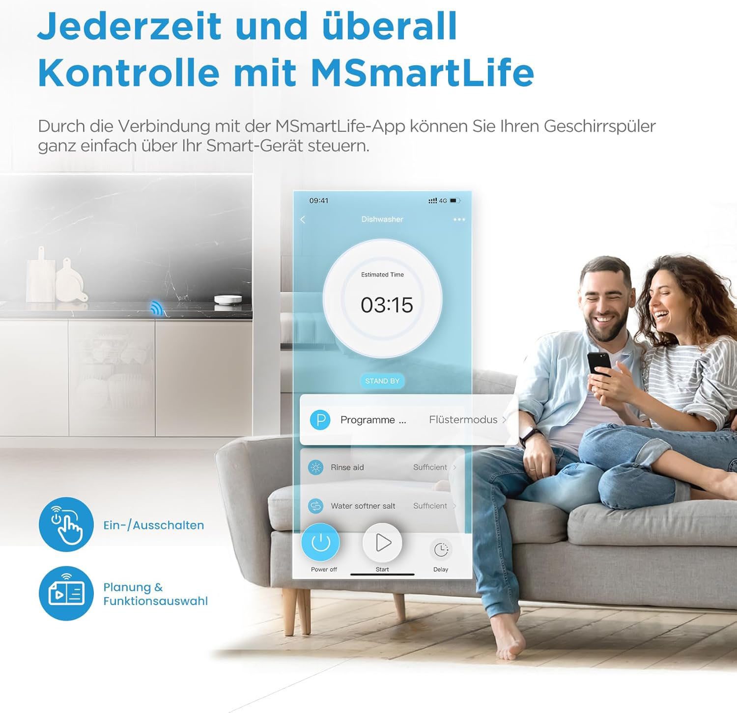 Midea vollintegrierbarer Geschirrspüler MDWEB1014K, 9 l, 10 Maßgedecke – Bild 5 von 5