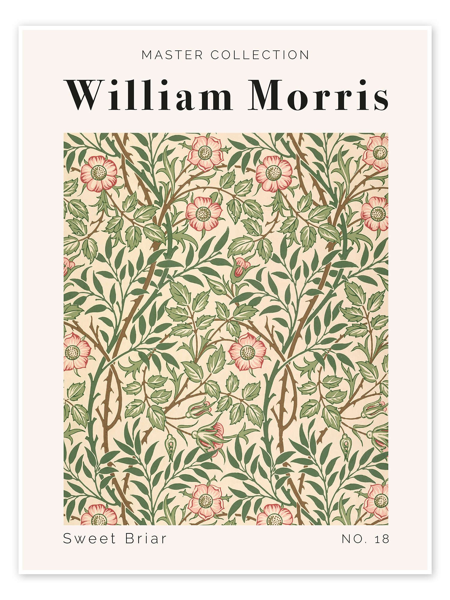 Posterlounge Wandbild Sweet Briar No. 18, William Morris, erhältlich als Poster, Leinwandbild, Wandsticker oder Acrylglasbild