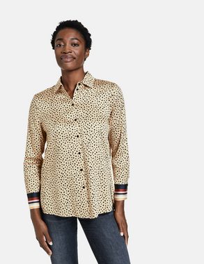 GERRY WEBER Klassische Bluse Gepunktete Hemdbluse mit Seitenschlitzen