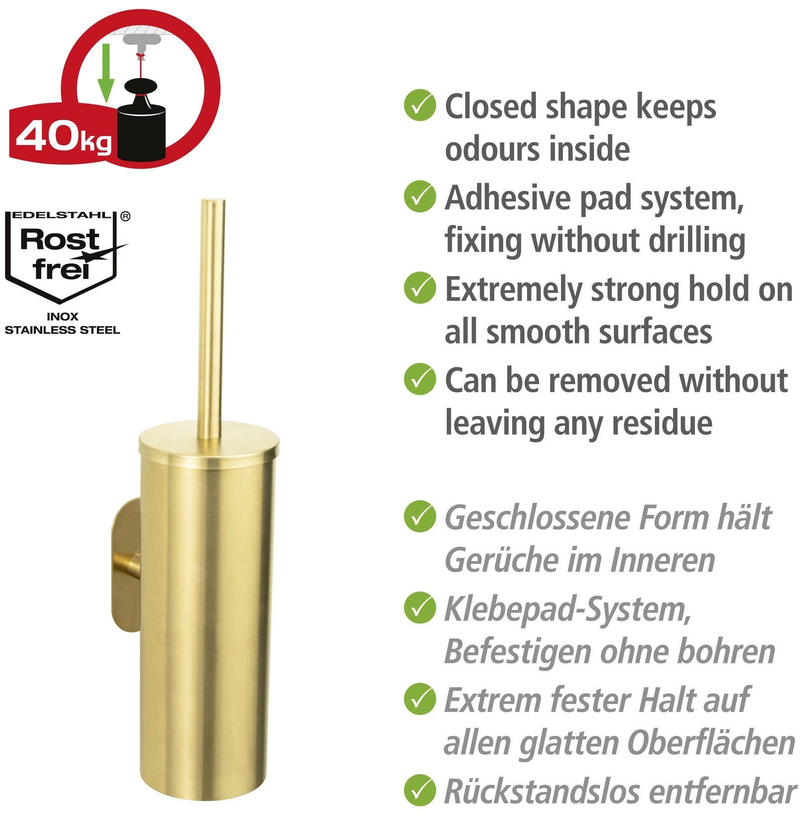 WENKO WC-Garnitur Turbo-Loc® Orea geschlossen, Befestigen ohne Bohren – Bild 4 von 5