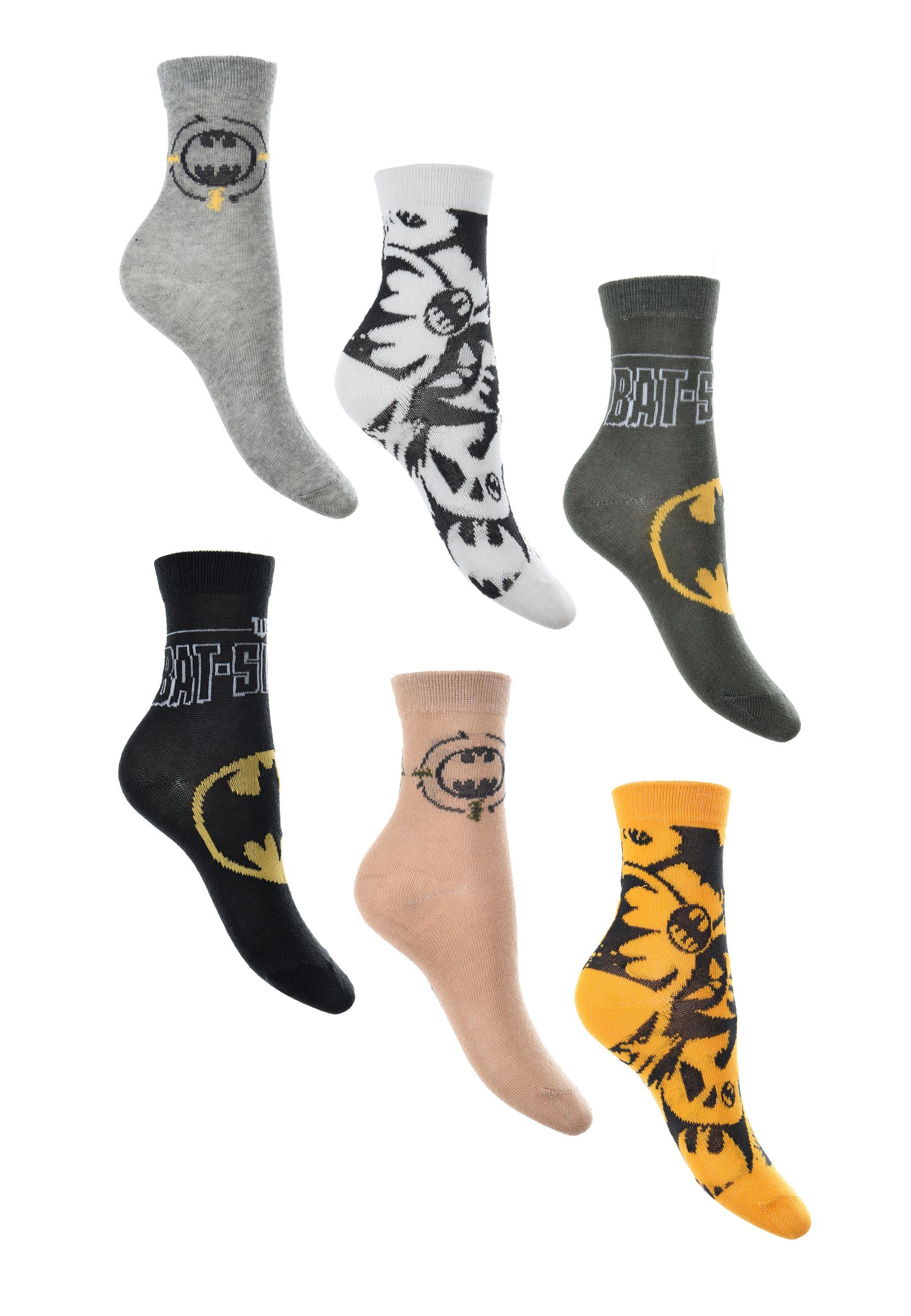 Batman Socken Kinder (6-Paar) Jungen Socken Strümpfe