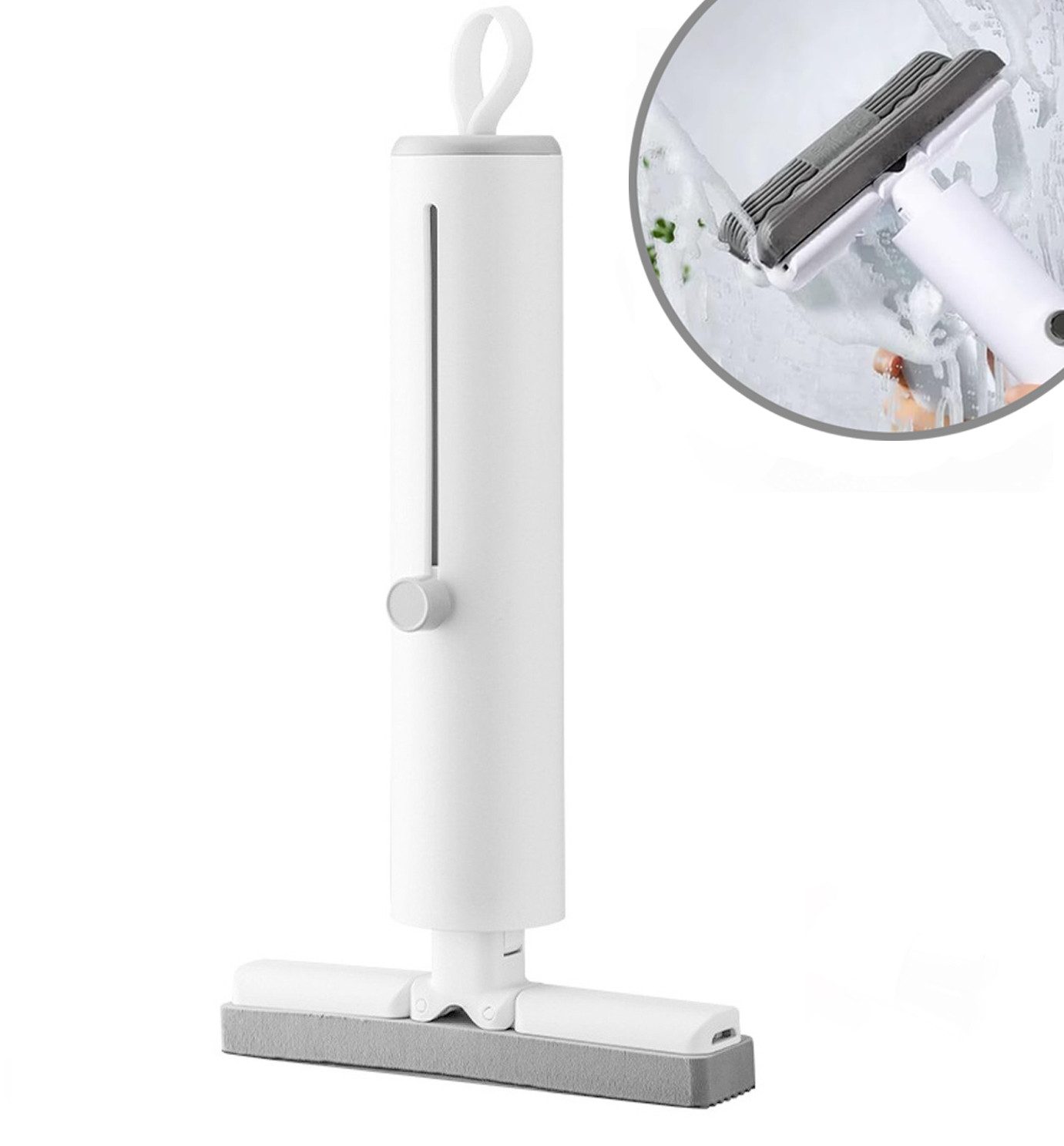 Wischmopp Mini-Schwammmopp, Tragbarer, Saugfähiger Mop mit Auswringfunktion