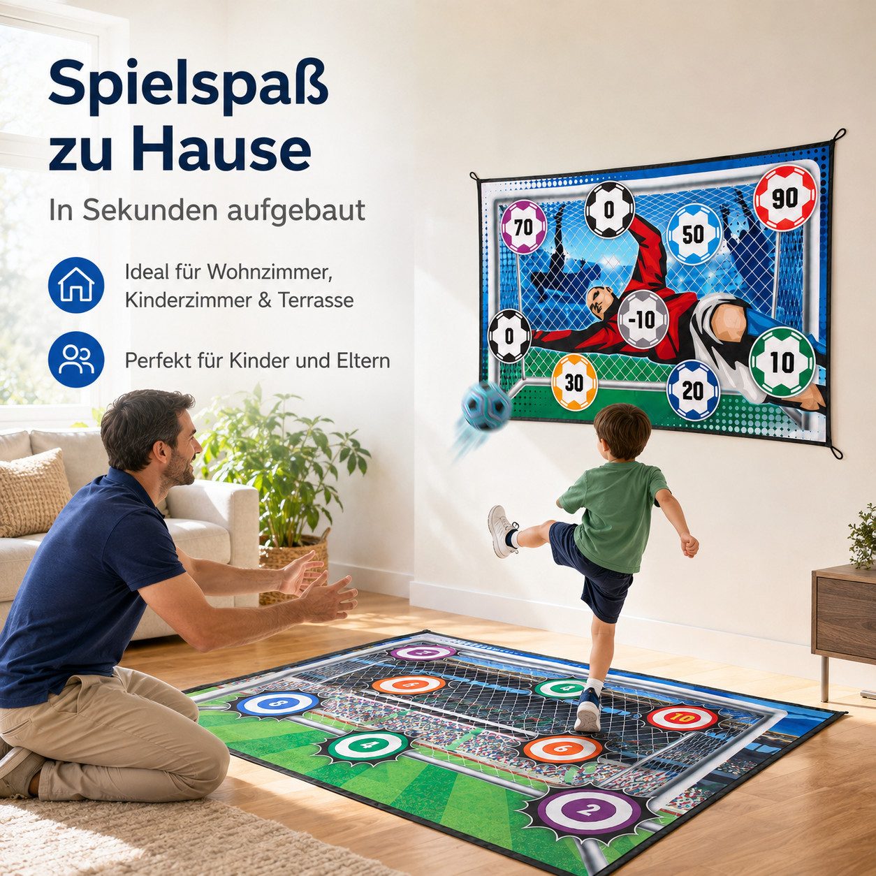 Fyrove Spielball Kinder Fußball, Indoor & Outdoor Fußballspiel Spielzeug (Set, 1-St., Indoor/Outdoor, sicher im Garten/Strand, ab 3 Jahren;  fussball spiel), Sportausrüstung Ballspiele Indoorspielzeug Trainingshilfe