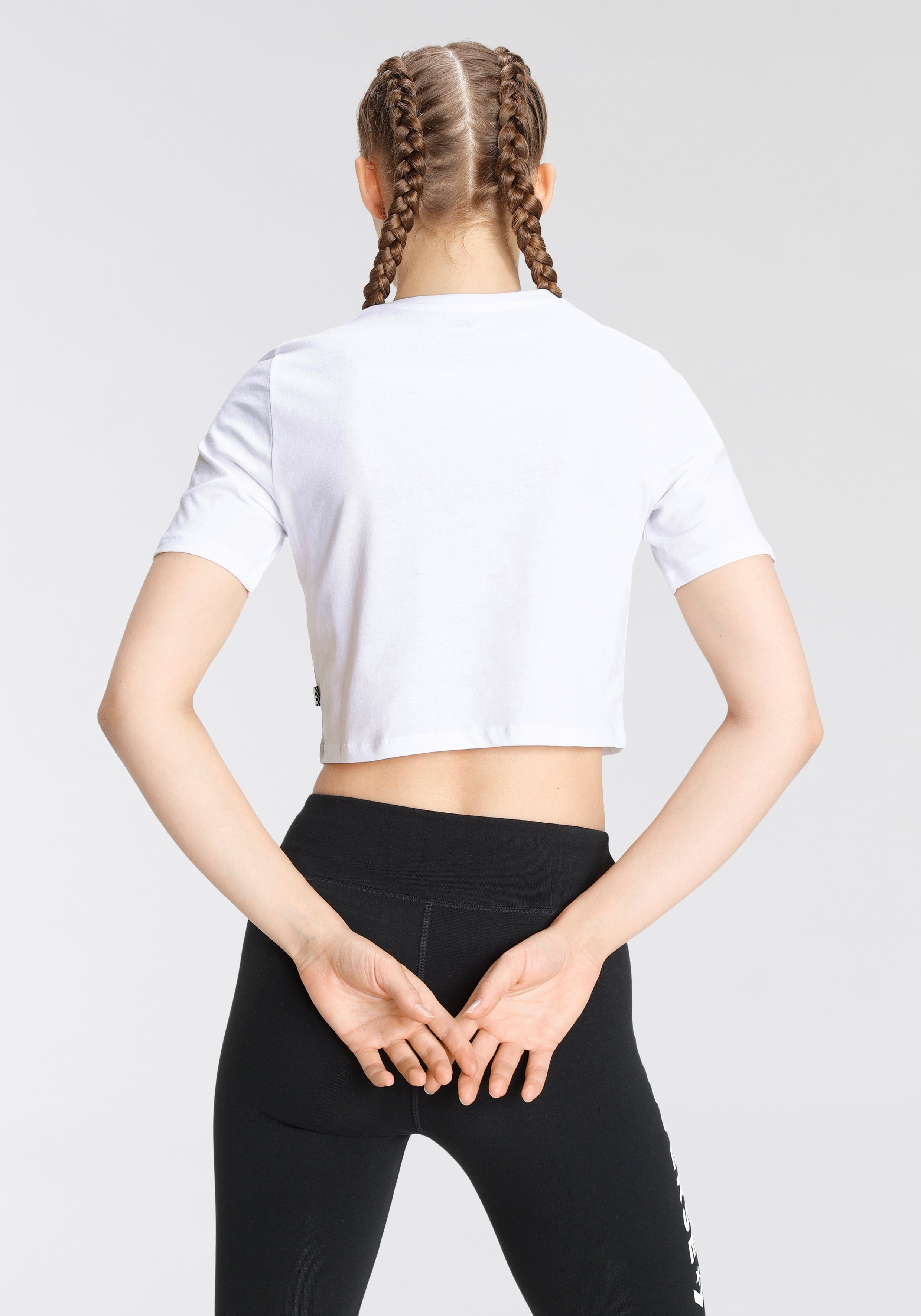 Vans T-Shirt FLYING V CROP weiß CREW SPORT