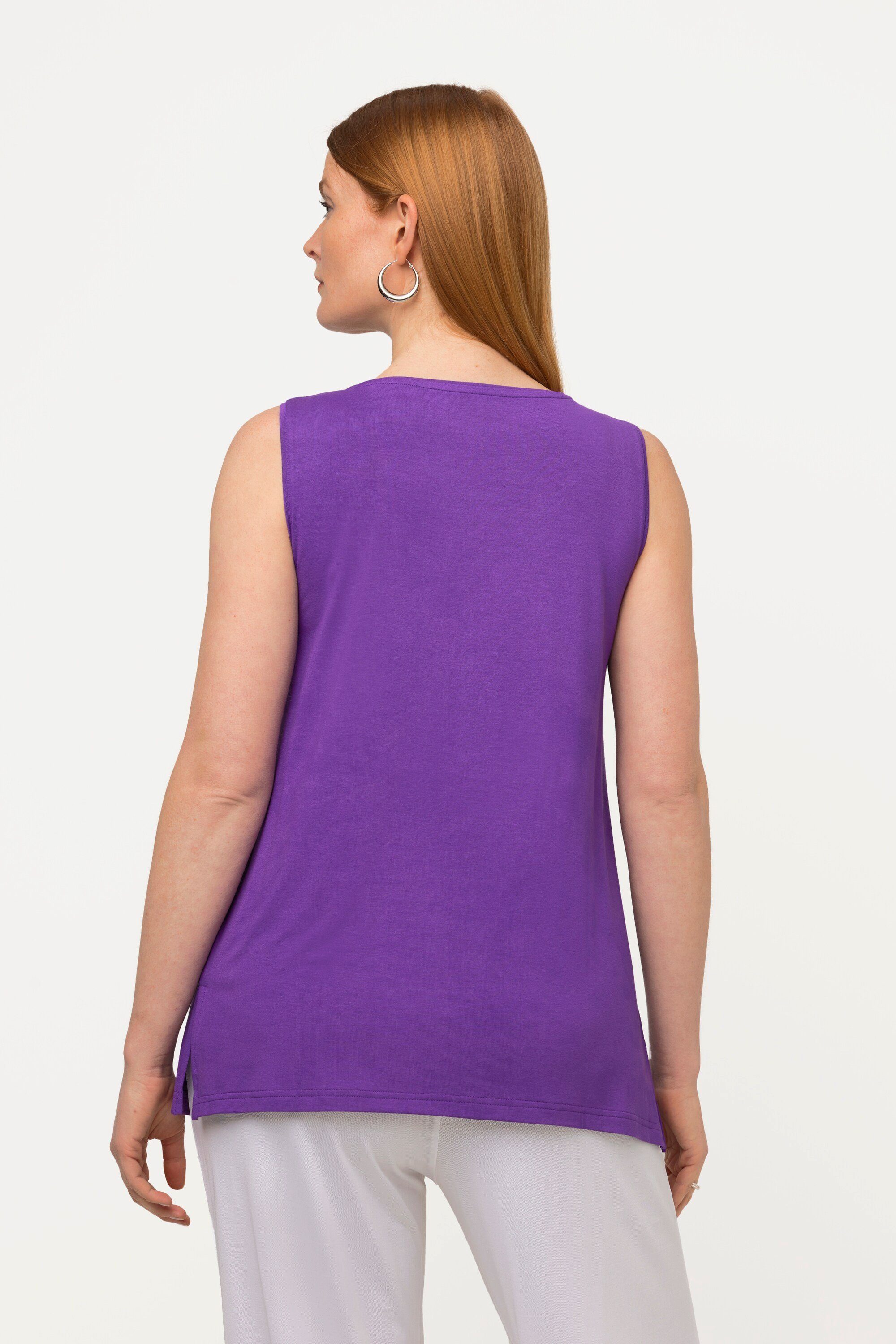 Ulla Popken Longtop Top Stretch Seitenschlitze Crêpe-Qualität