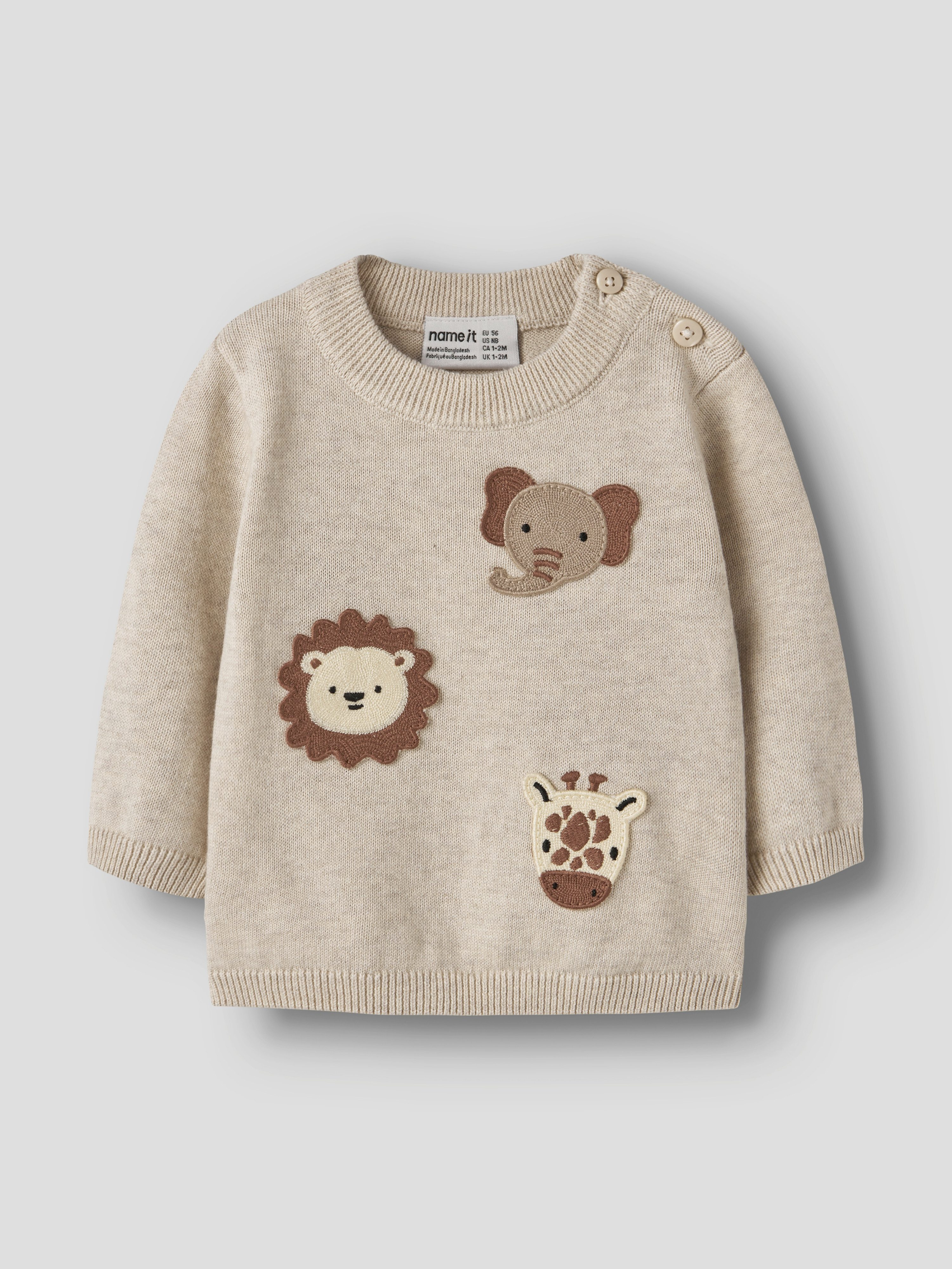 Name It Strickpullover NBMHAPS LS KNIT Baumwolle, regular fit