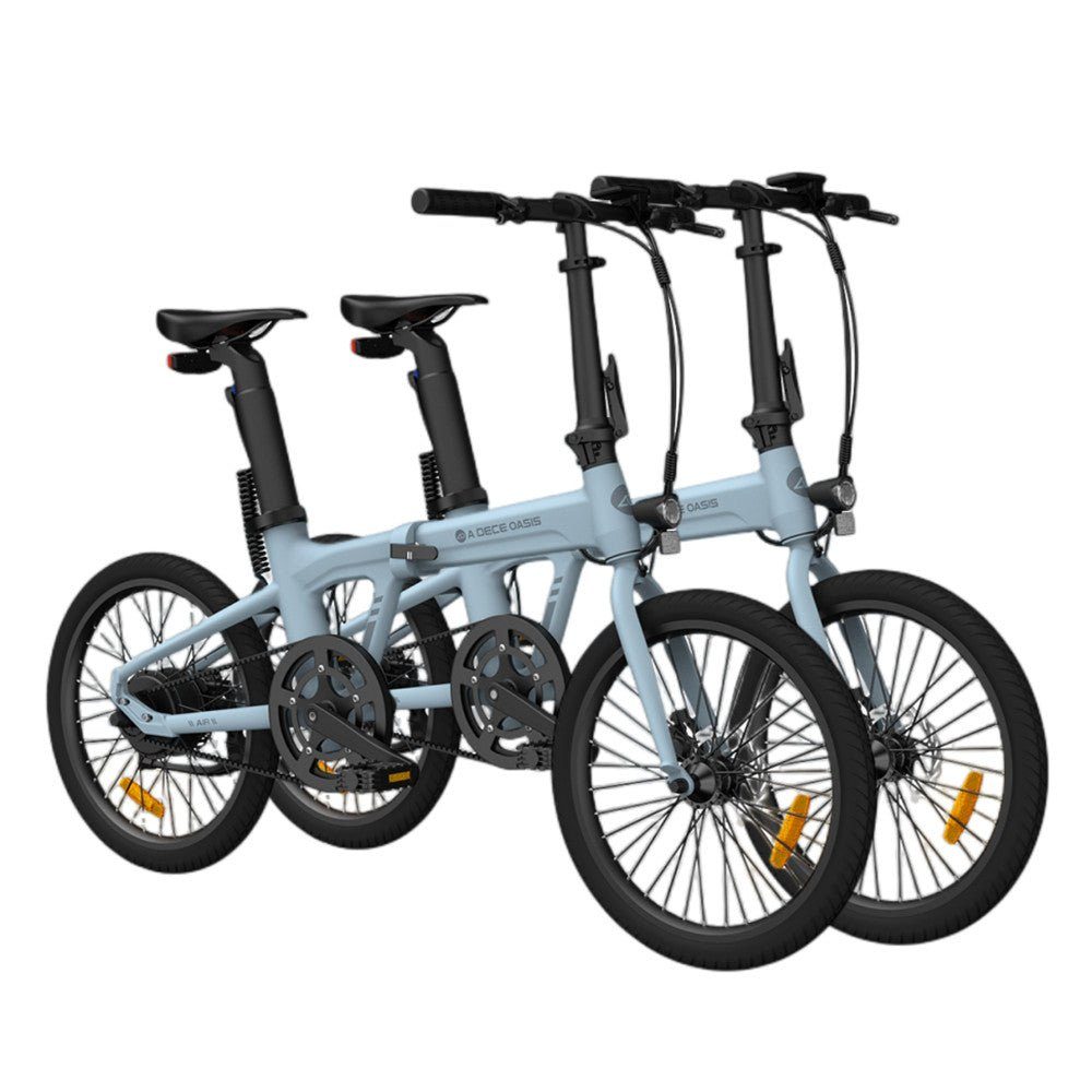 ADO E-Bike 2*Air 20 Faltrad E-Fahrrad Ultraleichtgewicht 17,5 KG,Riemenantrieb, 1 Gang, Heckmotor, ebike Damen/Herren,StVZO( mit Akku-Ladegerät,Handyhalter) Blau+Blau