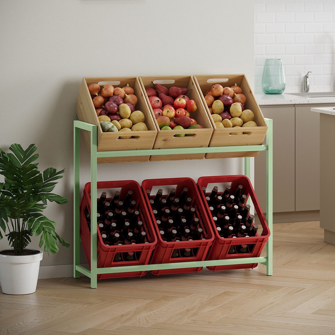 STEELSØN Flaschenregal Macondo aus Metall, Getränkekistenregal mintgrün, fü günstig online kaufen