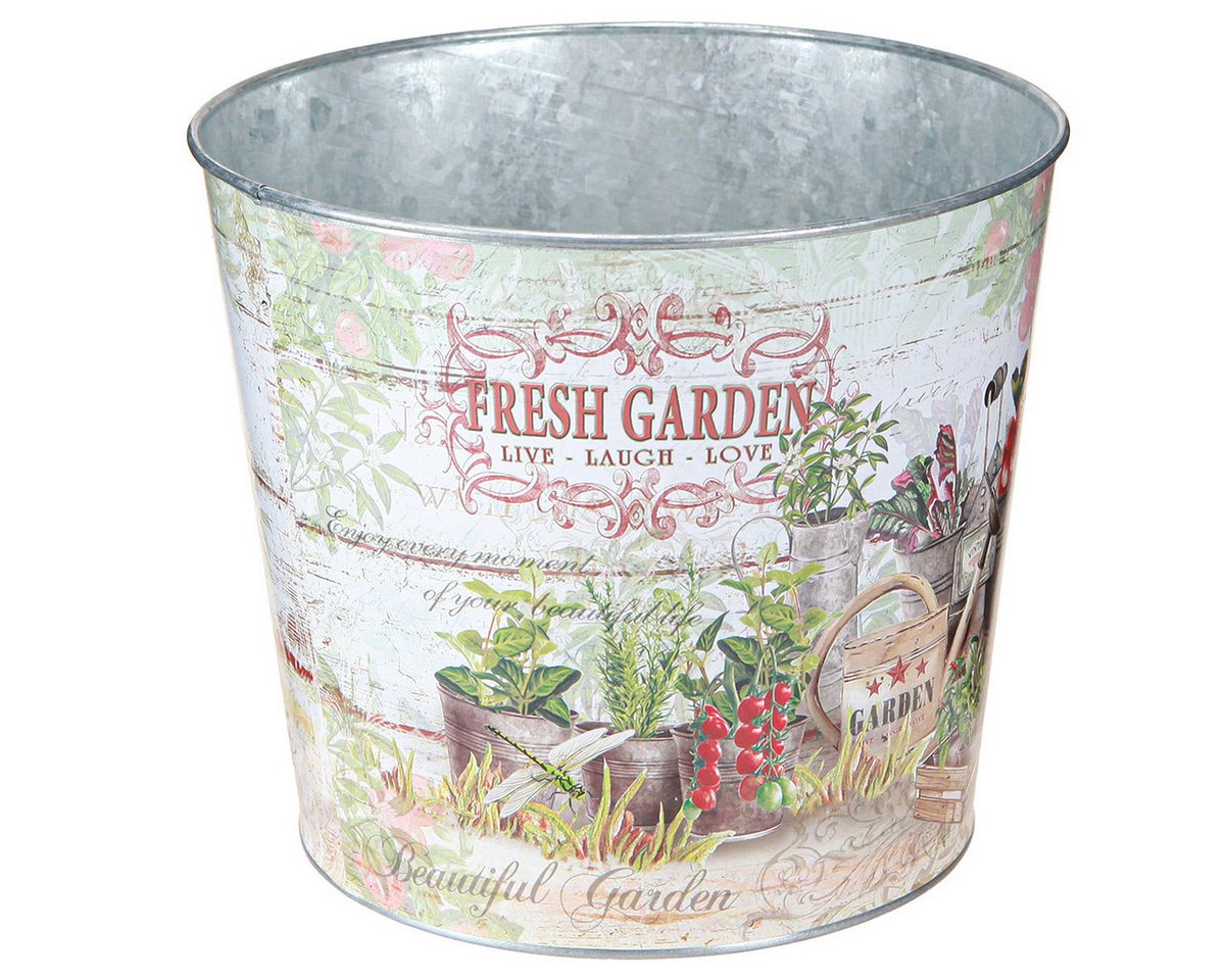 Florists Products Übertopf Vintage Metall Blumentopf Bunt - Garten Balkon Deko 18cm