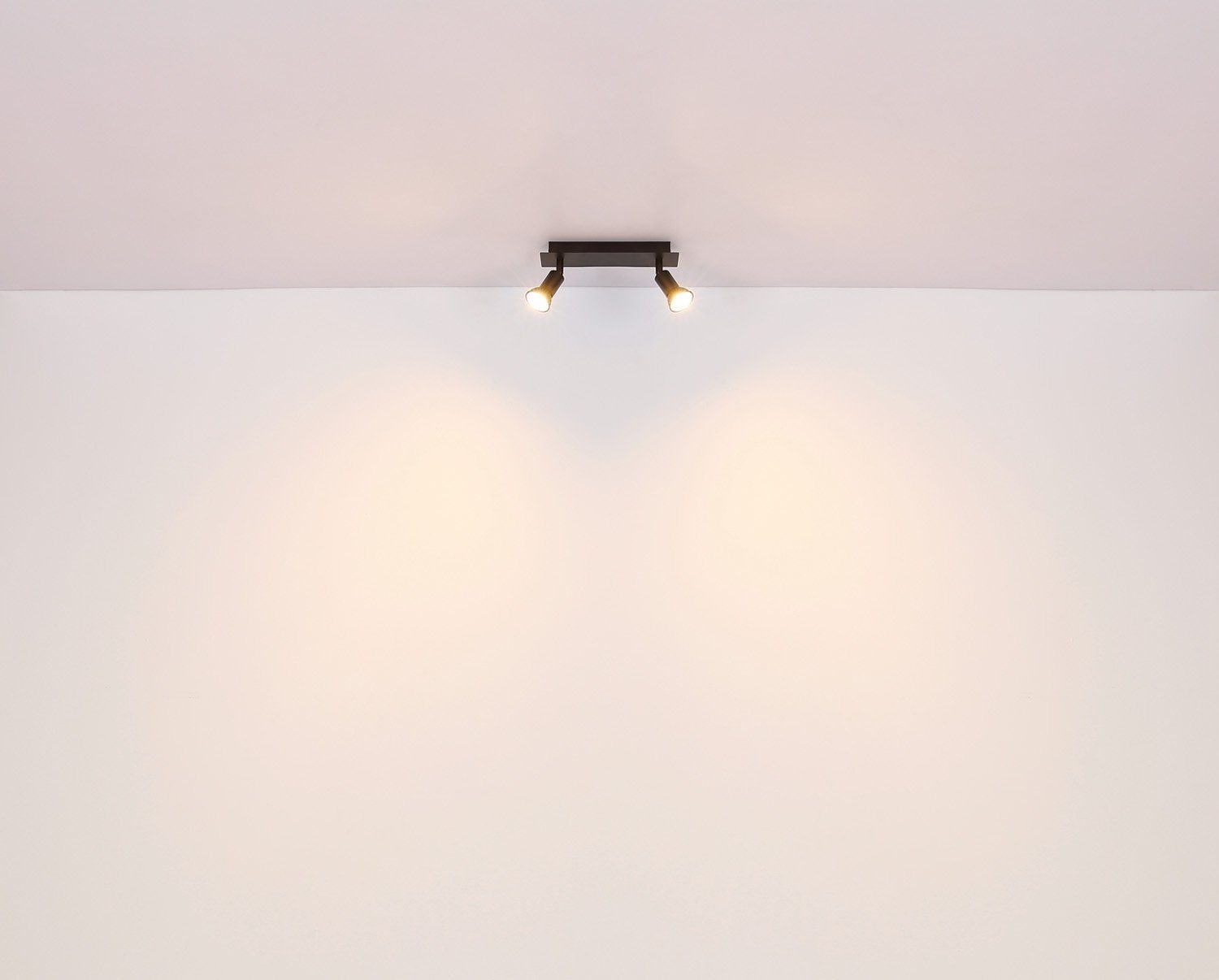 Globo Deckenstrahler DREW, Breite 25 cm, Metall, 2-flammig, Leuchtmittel, Schwarz, ohne Deckenlampe