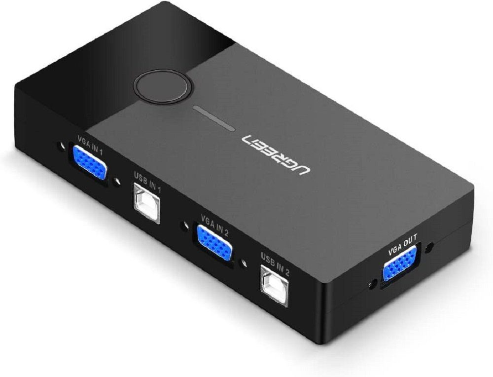 2 Port USB VGA Box 2 IN 1 OUT für 2PCs 1 Monitor + 2 USB Druckerkabel Netzwerk-Switch