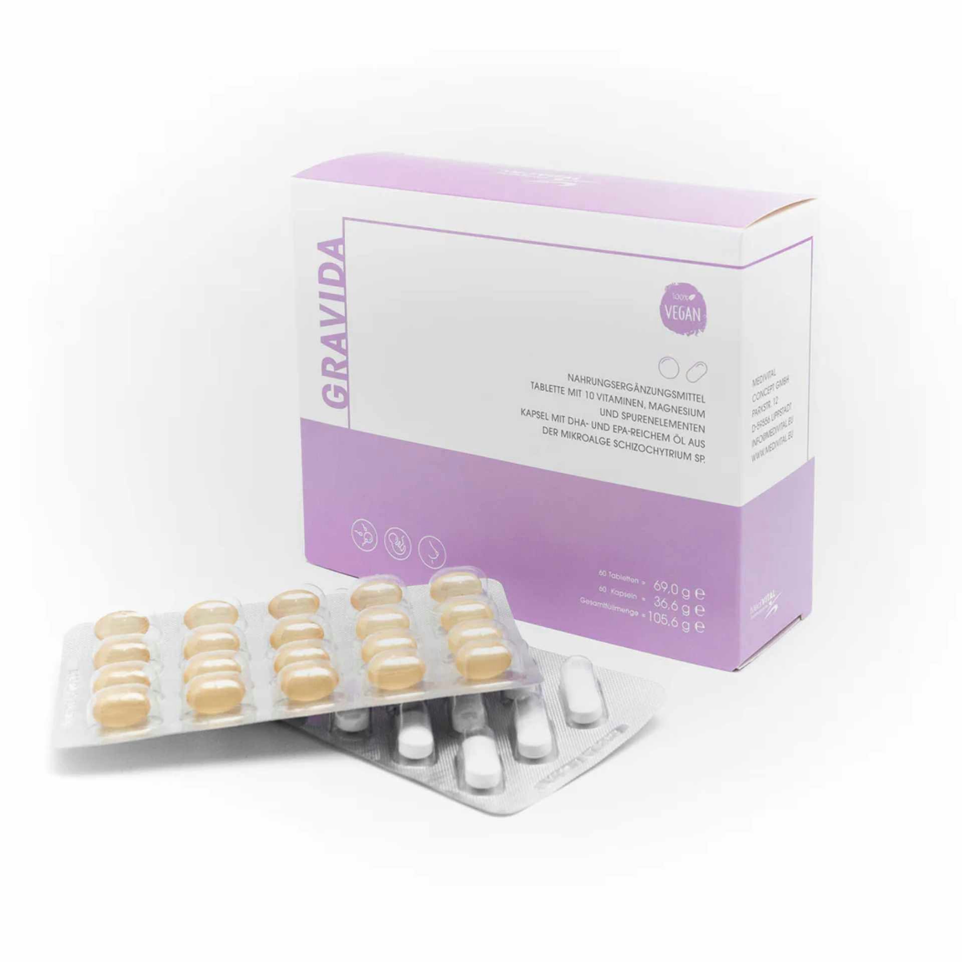 MediVital Concept GRAVIDA (vegan) Kapsel+Tablette, 120 er 120 g