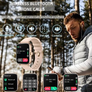 OOOUSE mit Schlafmonitor Smart Sport Armband, IP67 wasserdichte Smartwatch (1.7 Zoll, A), mit Bluetooth Anruf/Blutsauerstoffsättigung/Herzfrequenzmesser