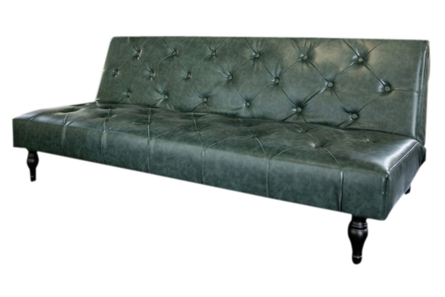 KAWOLA dunkelgrün Kunstleder VINTAGE, Sofa Schlafsofa