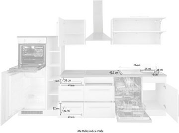 KOCHSTATION Küchenzeile KS-Samos, ohne E-Geräte, Breite 310 cm