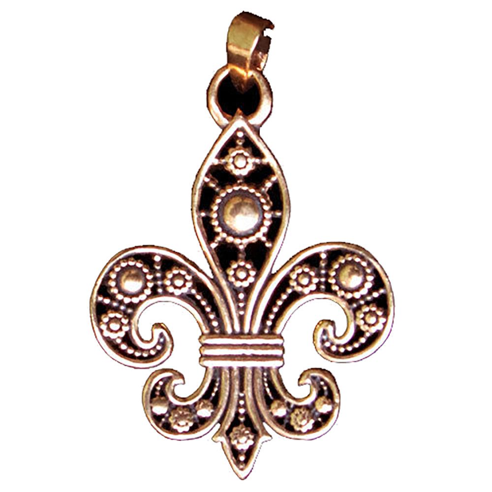 HOPLO Engelanhänger Bronzeanhänger Lilie groß Schmuck - Engel - 39x29 mm
