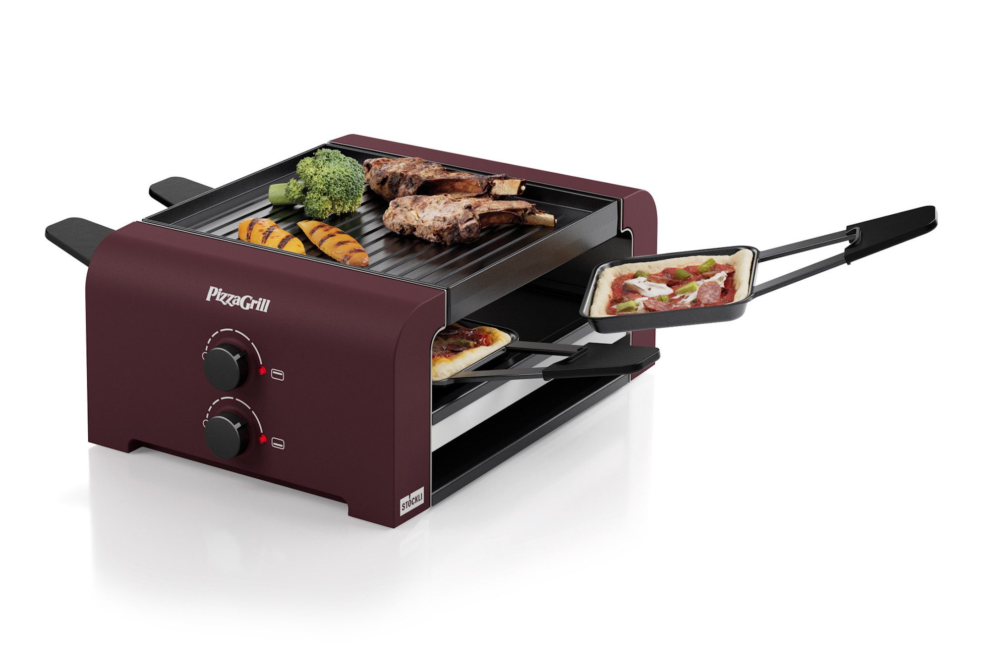 Stöckli Raclette Stöckli Raclette PizzaGrill 4 Merlot Red