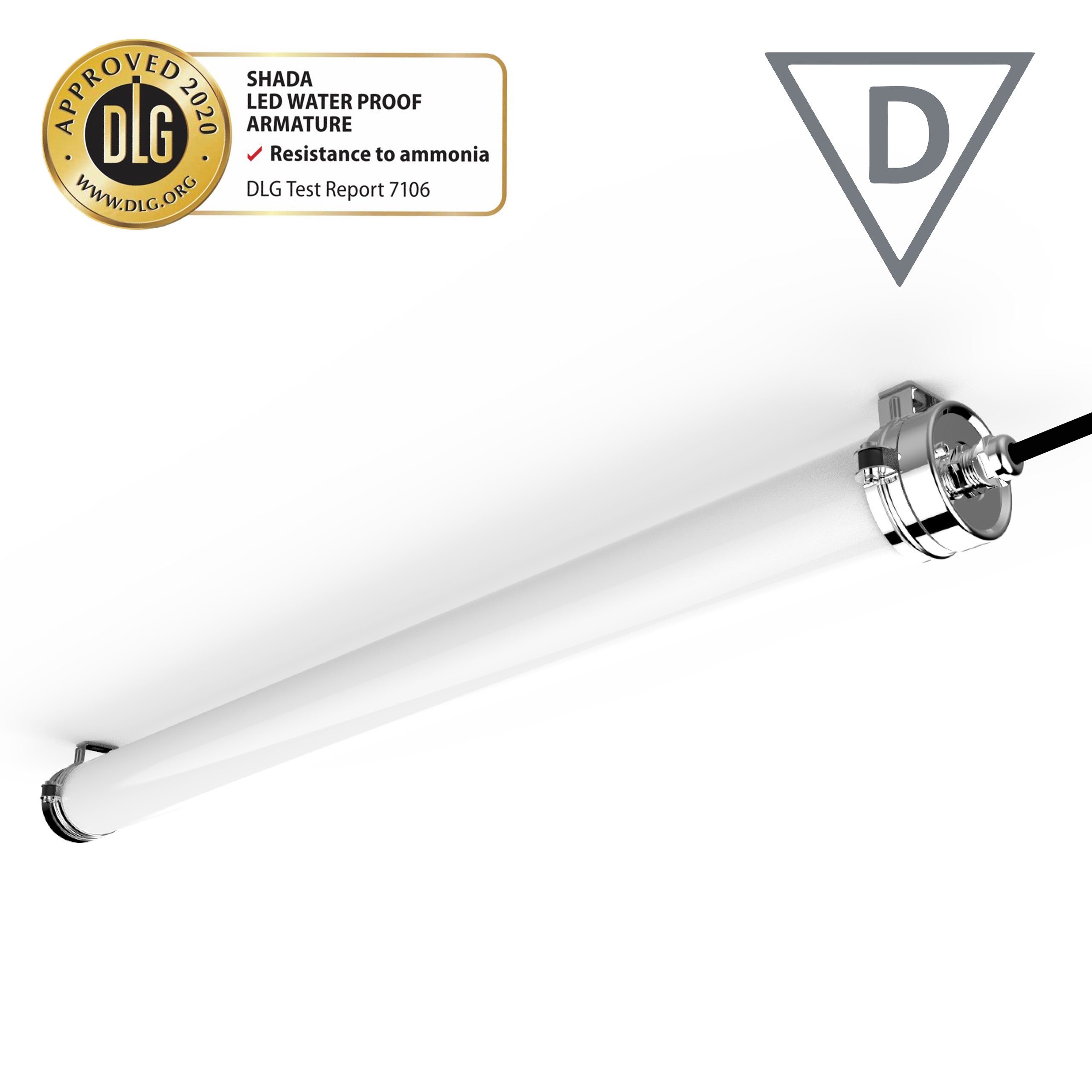 LED's light PRO LED Tierhaltung 2400325 IP69K Pendelleuchte für 40W LED, Ammoniakbeständig 150cm kaltweiß DLG-geprüft LED-Röhrenleuchte