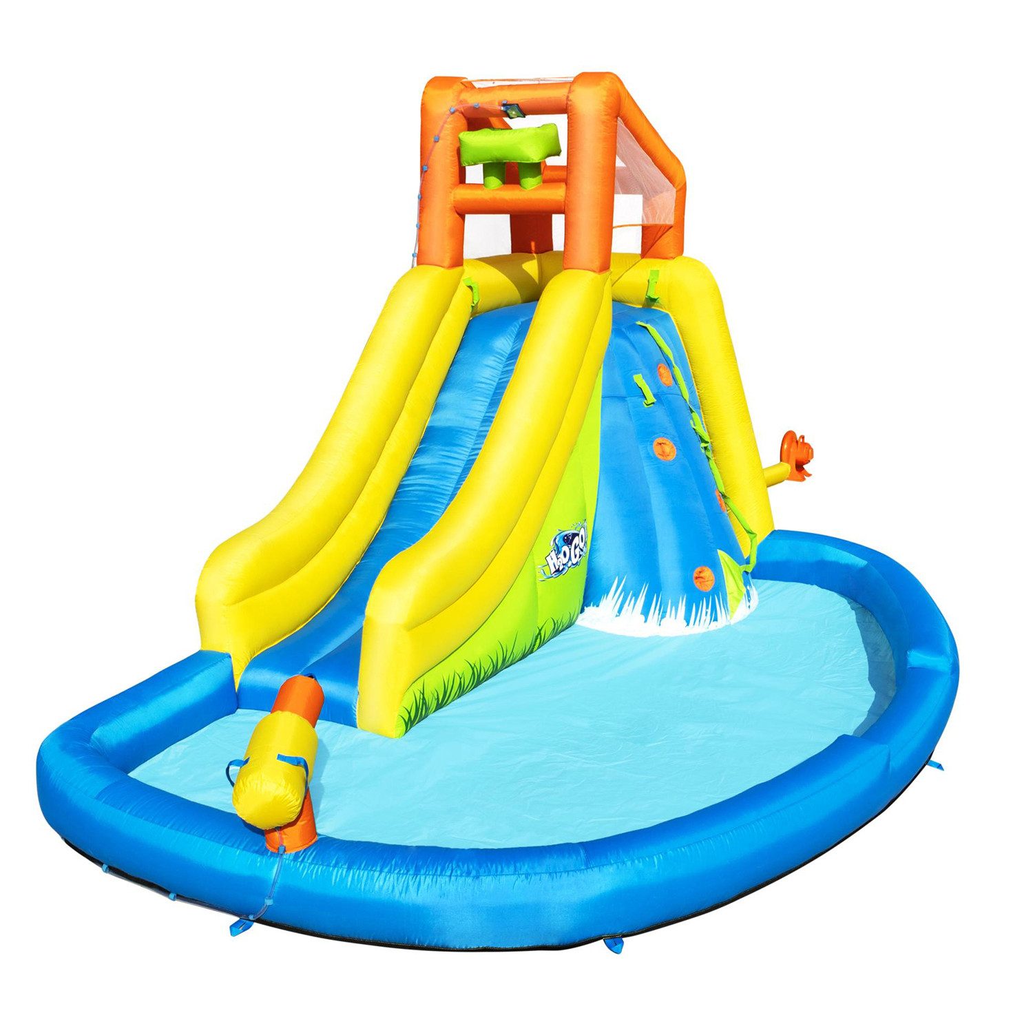 Bestway Hüpfburg H2OGO!® Mega-Wasserpark mit Dauergebläse Mount Splashmore 435 x 286 x