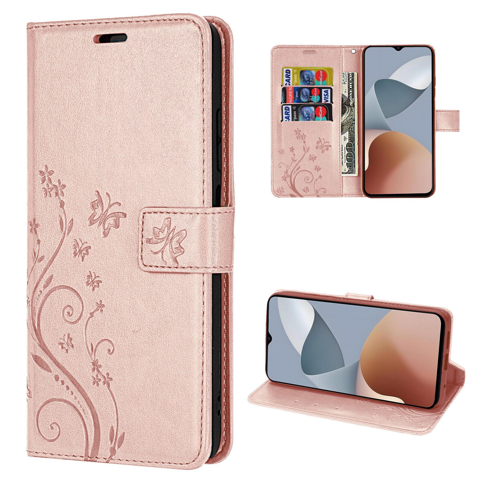 betterfon Handyhülle Handytasche für ZTE Blade A34 Klapphülle Flip Case, Bookstyle-Hülle: Magnetverschluss 3 Kartenfächer & Standfunktion