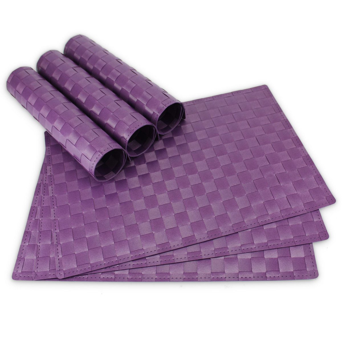 matches21 HOME & HOBBY Platzset Tischsets MODERN 6er Set Violett als Tischuntersetzer, (6-St), Abwaschbare Platzsets als Tischunterlagen für Ess-Tisch Tisch-Deko